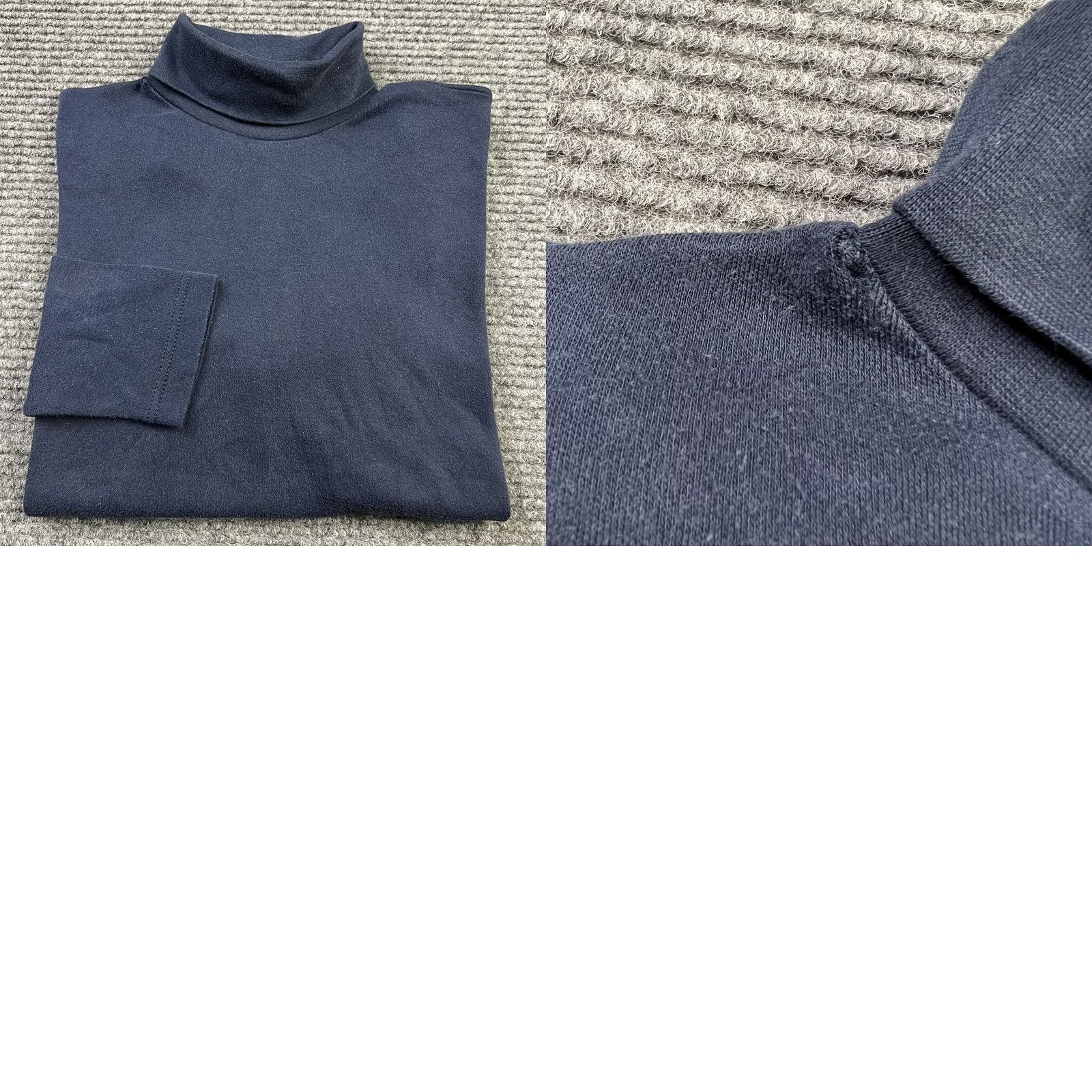 Vintage VINTAGE Bobbie Brooks Turtleneck Shirt Womens M Navy Blue 90s Wool? Cotton Polyester? (Note: Original has cotton, polyester) Size M / US 6-8 / IT 42-44 - 8 Thumbnail