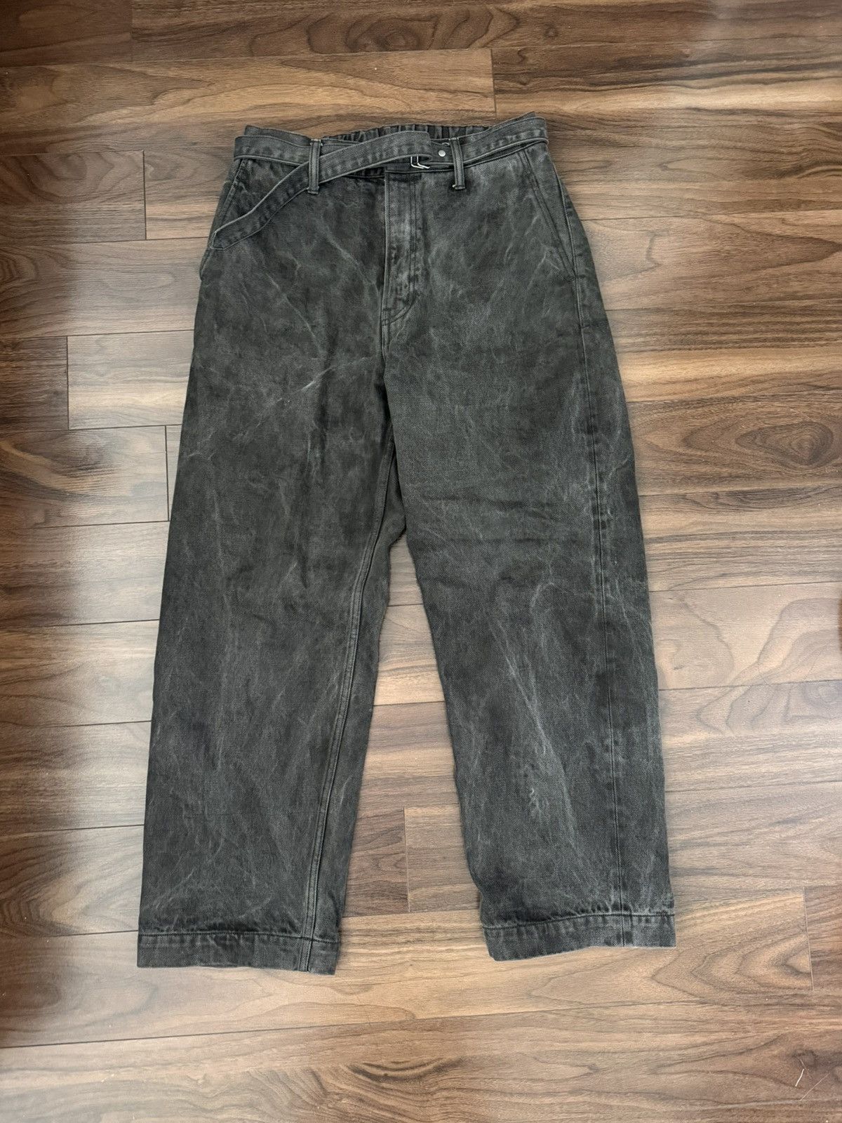 YOKO SAKAMOTO Yoko Sakamoto Sumi-ink Dyed Belted Denim sz s Size US 30 / EU 46 - 1 Thumbnail