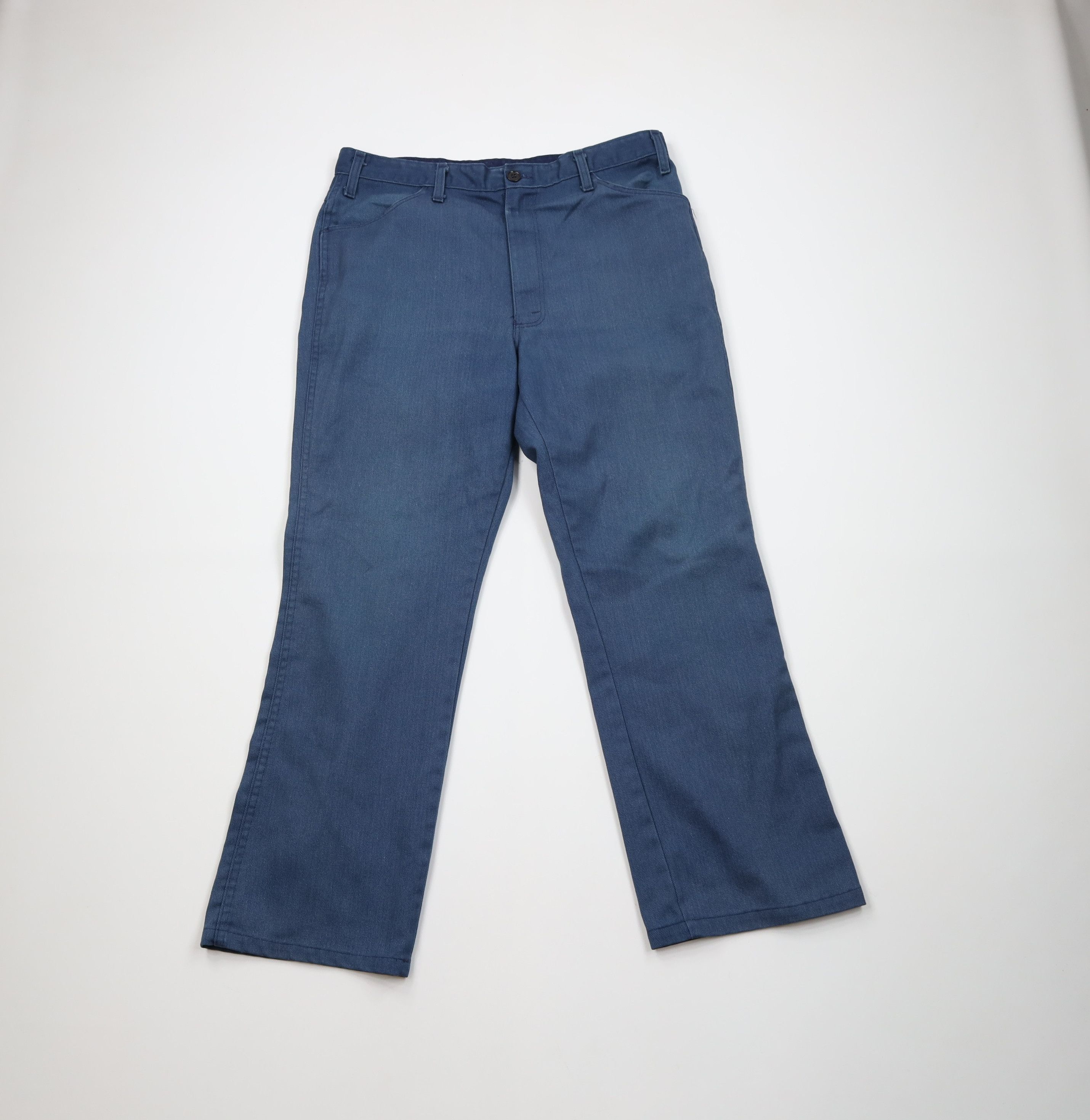 Dickies Vintage 70s Dickies Workwear Flared Wide Leg Pants Blue USA Size US 36 / EU 52 - 1 Thumbnail