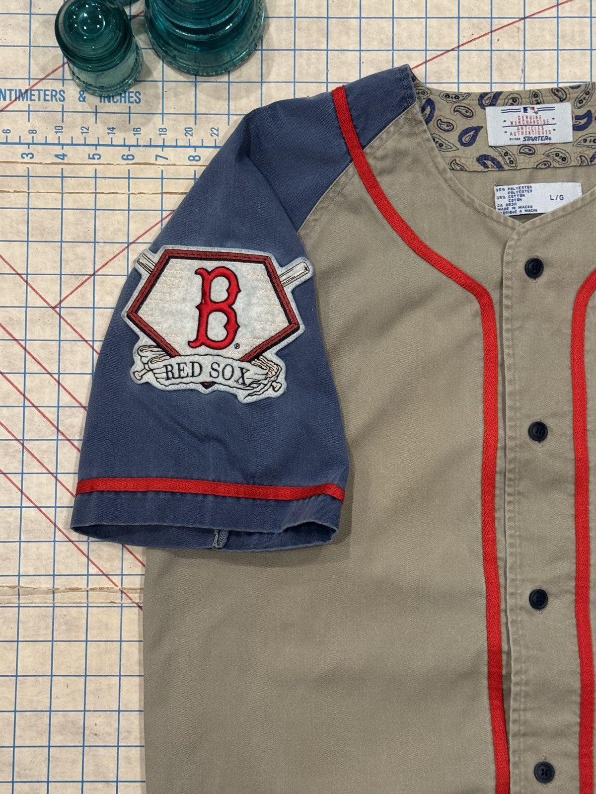Starter Vintage Starter Boston Red Sox Tan Brown Jersey Mens Large Size US L / EU 52-54 / 3 - 4 Thumbnail