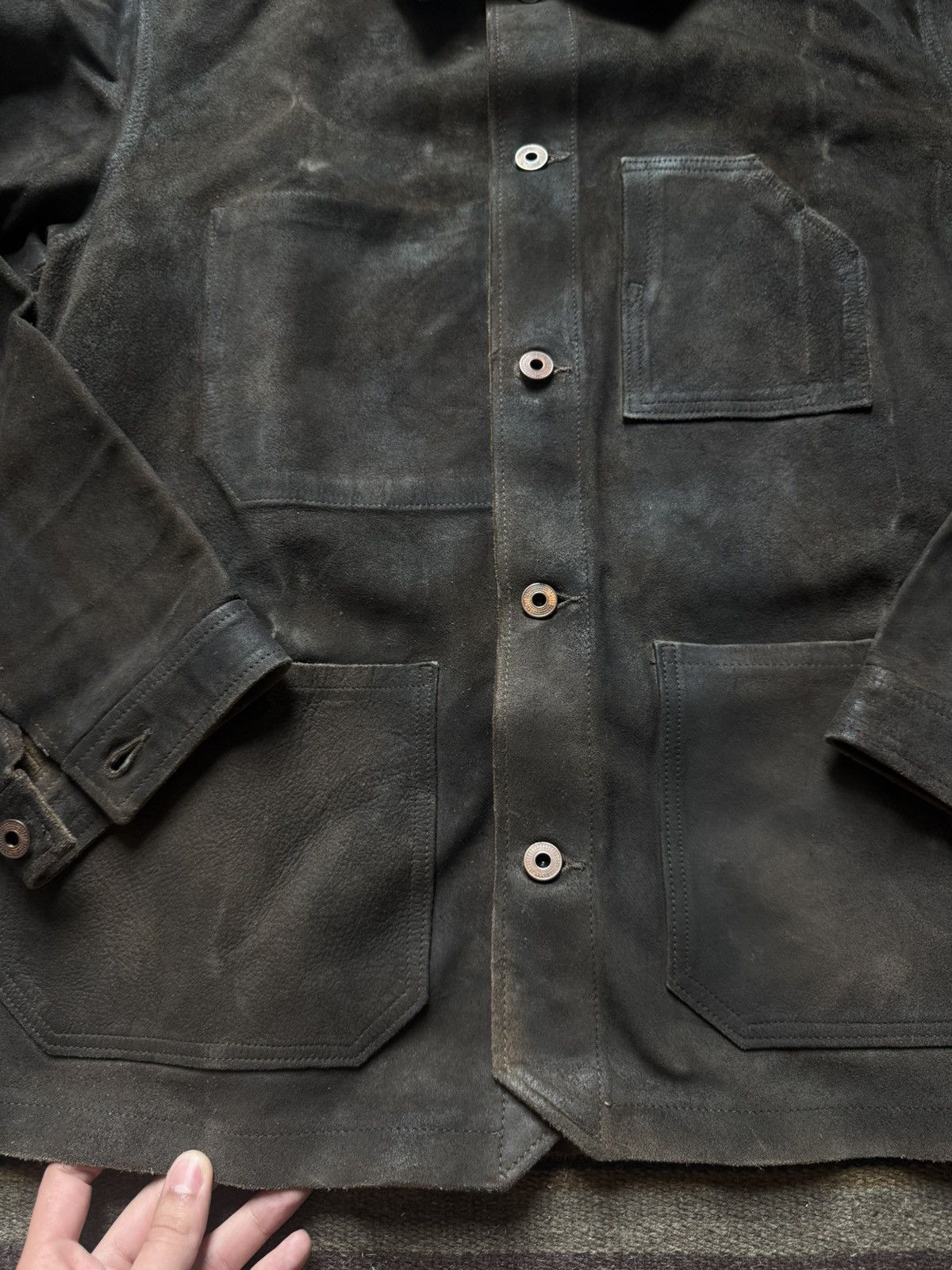 RRL Ralph Lauren Cow Suede Chore Coat Size US S / EU 44-46 / 1 - 3 Thumbnail