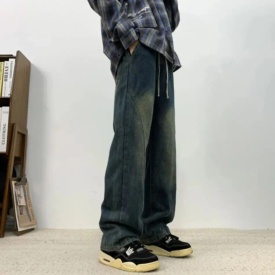 Japanese Brand Retro loose wide leg patchwork jeans Size US 32 / EU 48 - 1 Thumbnail