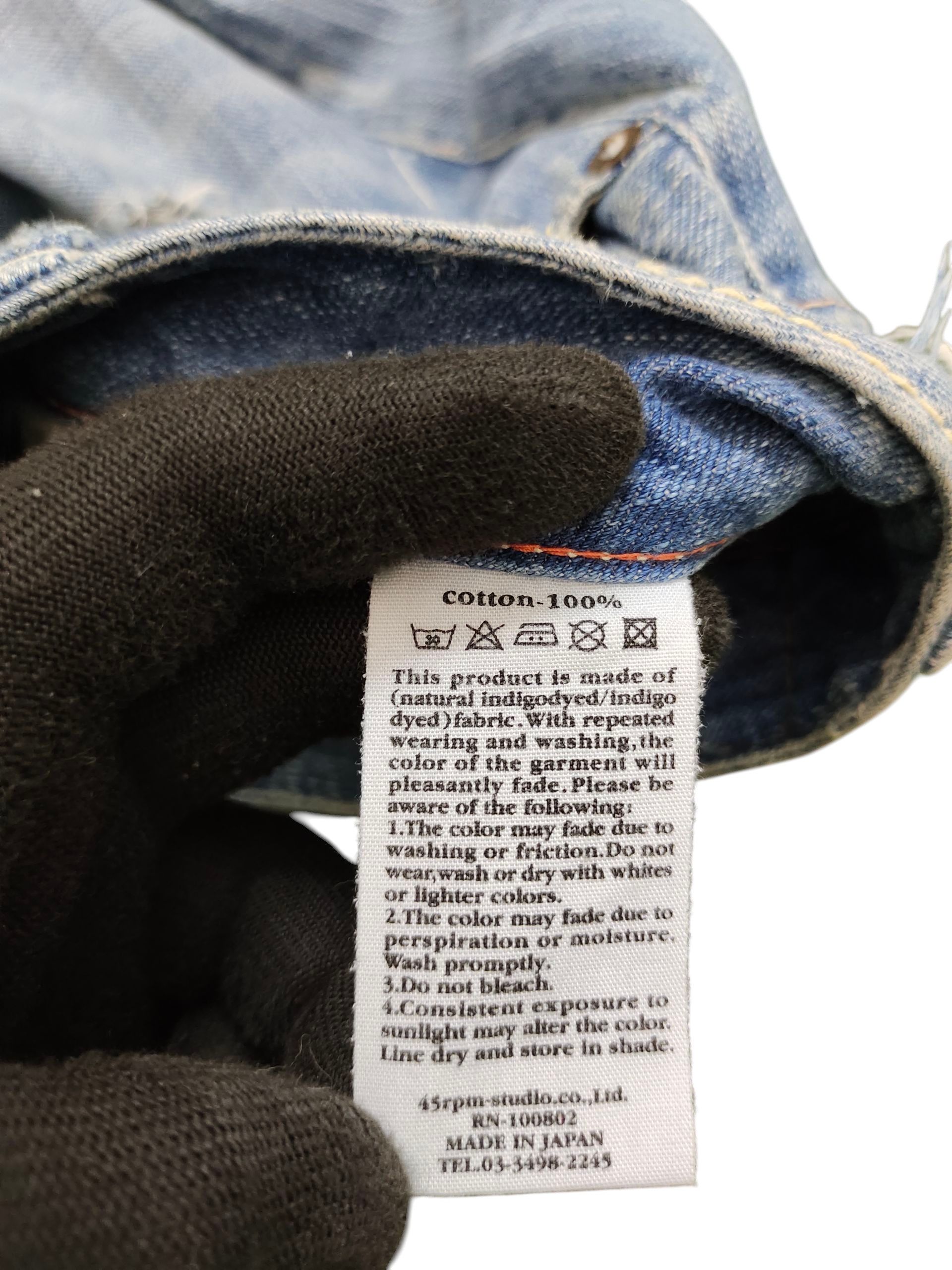 Kapital Vintage 45rpm Japan Clawmark Distress Denim Jeans Size US 30 / EU 46 - 11 Thumbnail