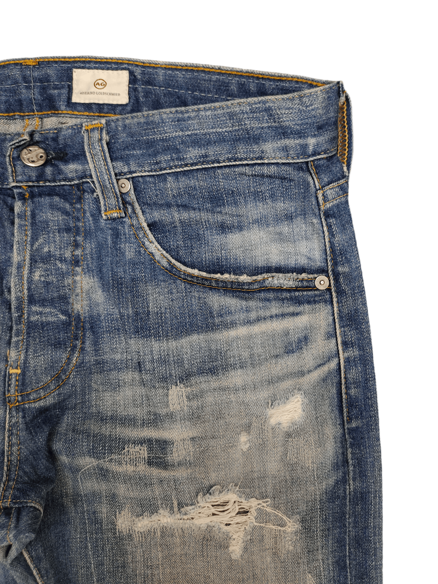 Kapital AG Adriano Goldschmied Clawmark Distress Patchwork Jeans Y2k Size US 31 - 4 Thumbnail