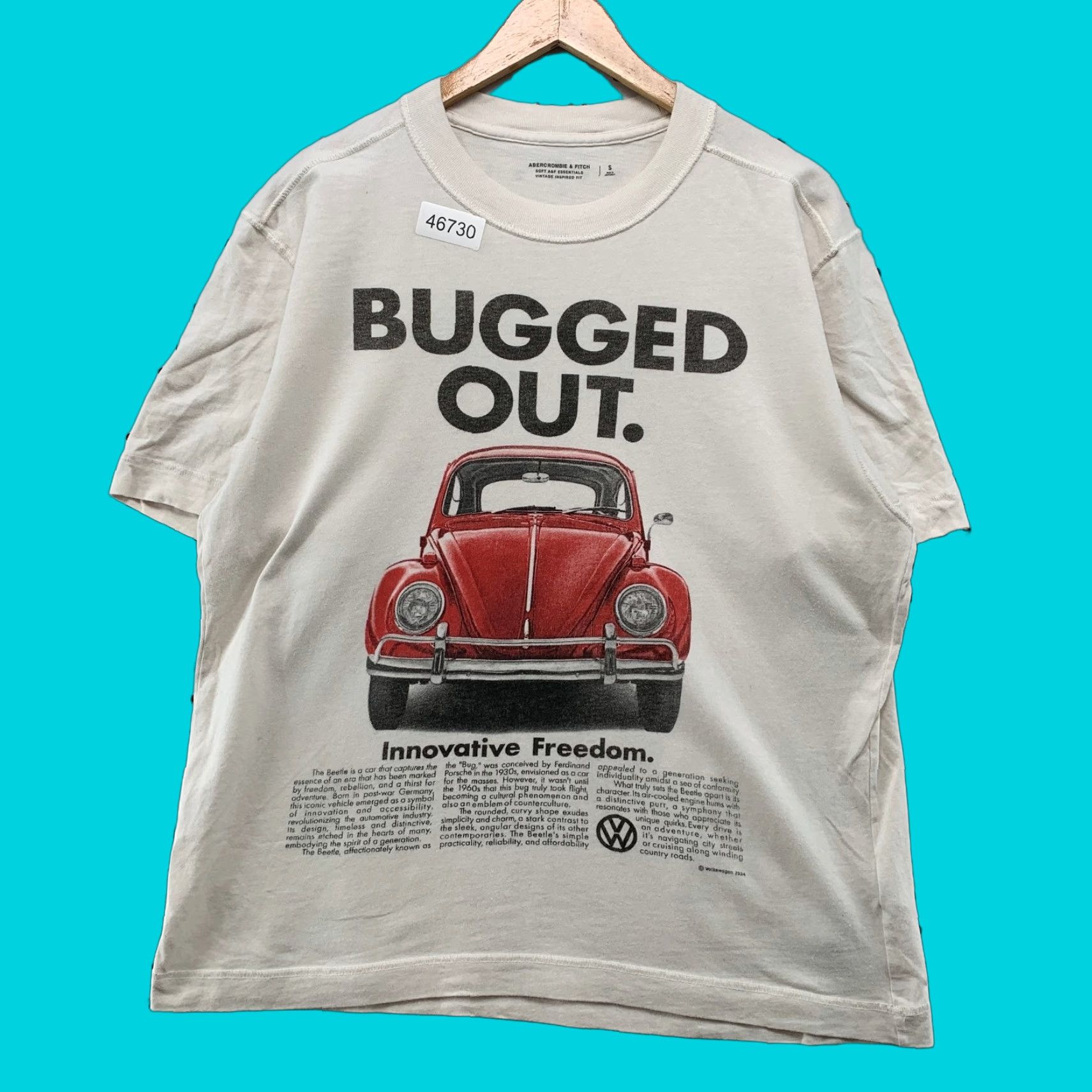 Abercrombie & Fitch Abercrombie & Fitch VW T Shirt Mens Small Beige Volkswagen Bug Car Graphic Size US S / EU 44-46 / 1 - 1 Thumbnail