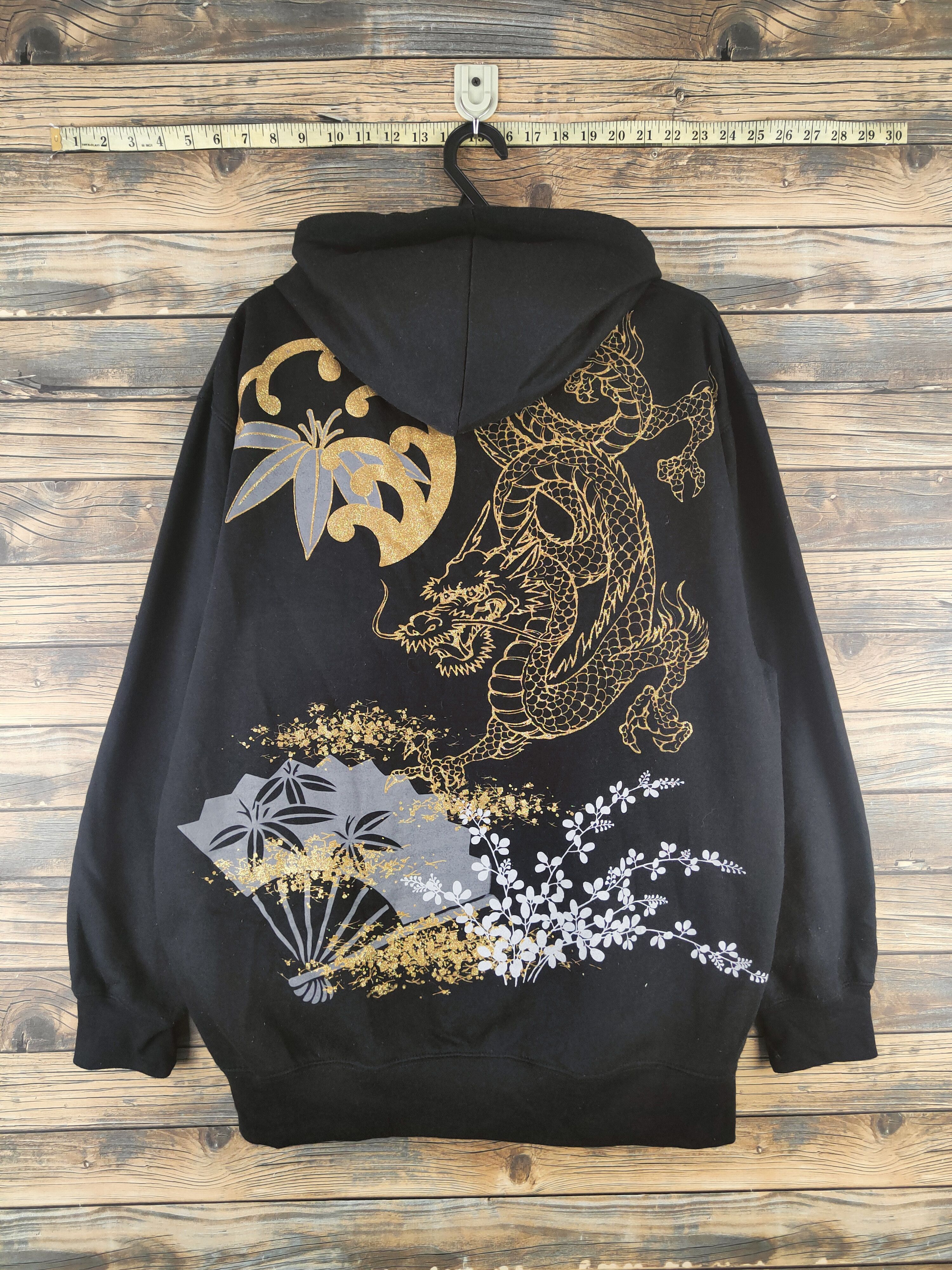 Japanese Brand DL Just Well dragon japan Black Hoodie Sweaters #46-036 Size US XL / EU 56 / 4 - 9 Thumbnail