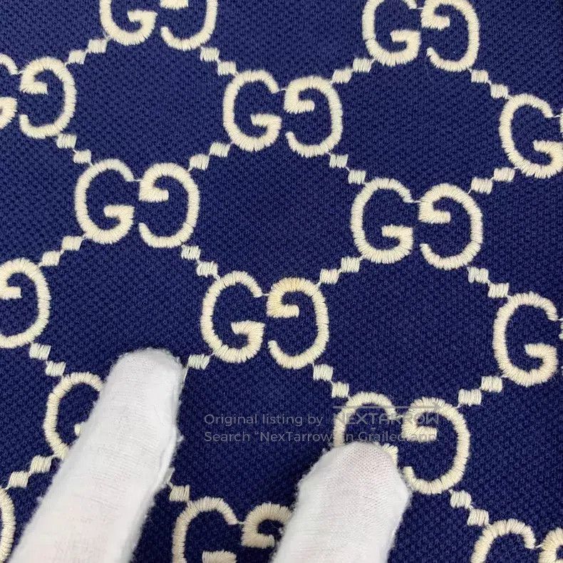 Gucci Gucci Dark blue logo jacquart full print cotton lapel sing Size US XS / EU 42 / 0 - 8 Thumbnail