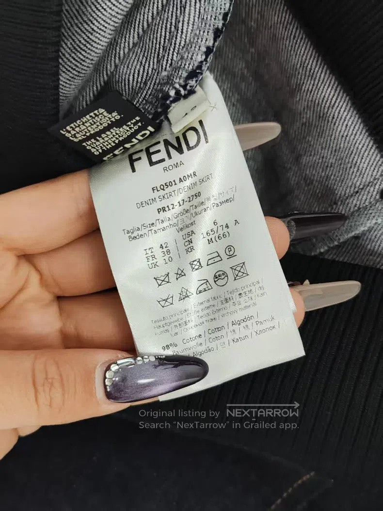 Fendi Fendi Embroidered Logo Denim Skirt Size 27" / US 4 / IT 40 - 3 Thumbnail