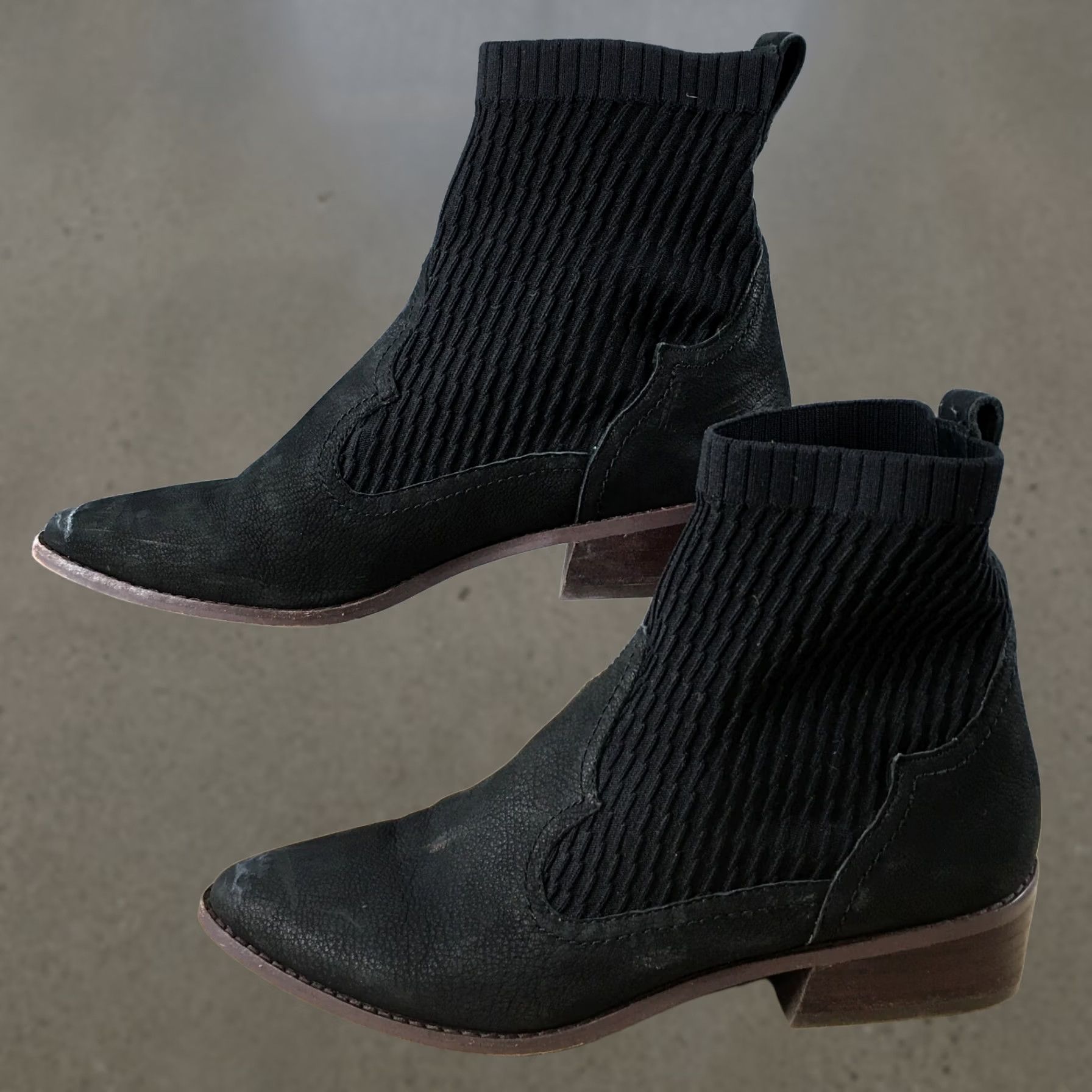 Vintage Cecelia New York Boots Womens 8 Tomas Sock Knit Pointed Toe Ankle Booties Black Size US 8 / IT 38 - 1 Thumbnail