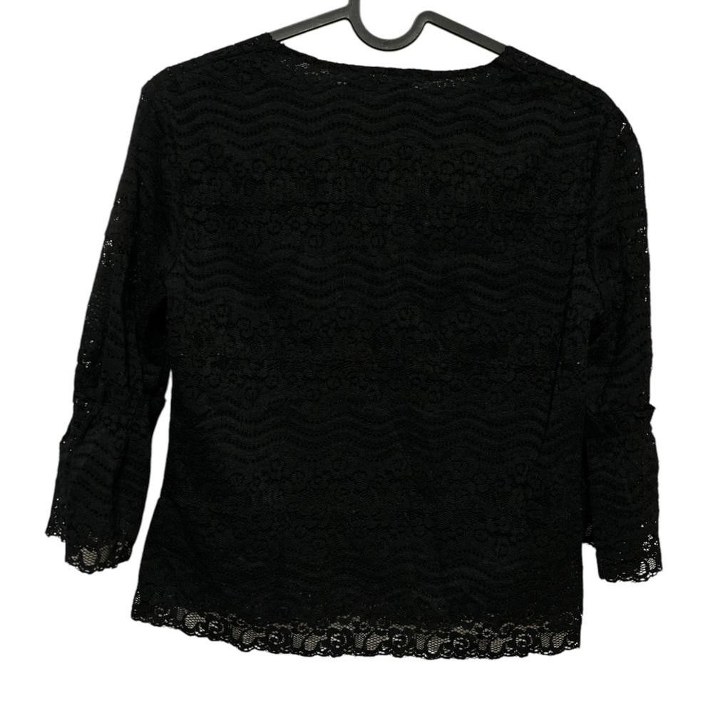 Designer Black Lace Blouse - Ladies Fashion Size S / US 4 / IT 40 - 2 Thumbnail
