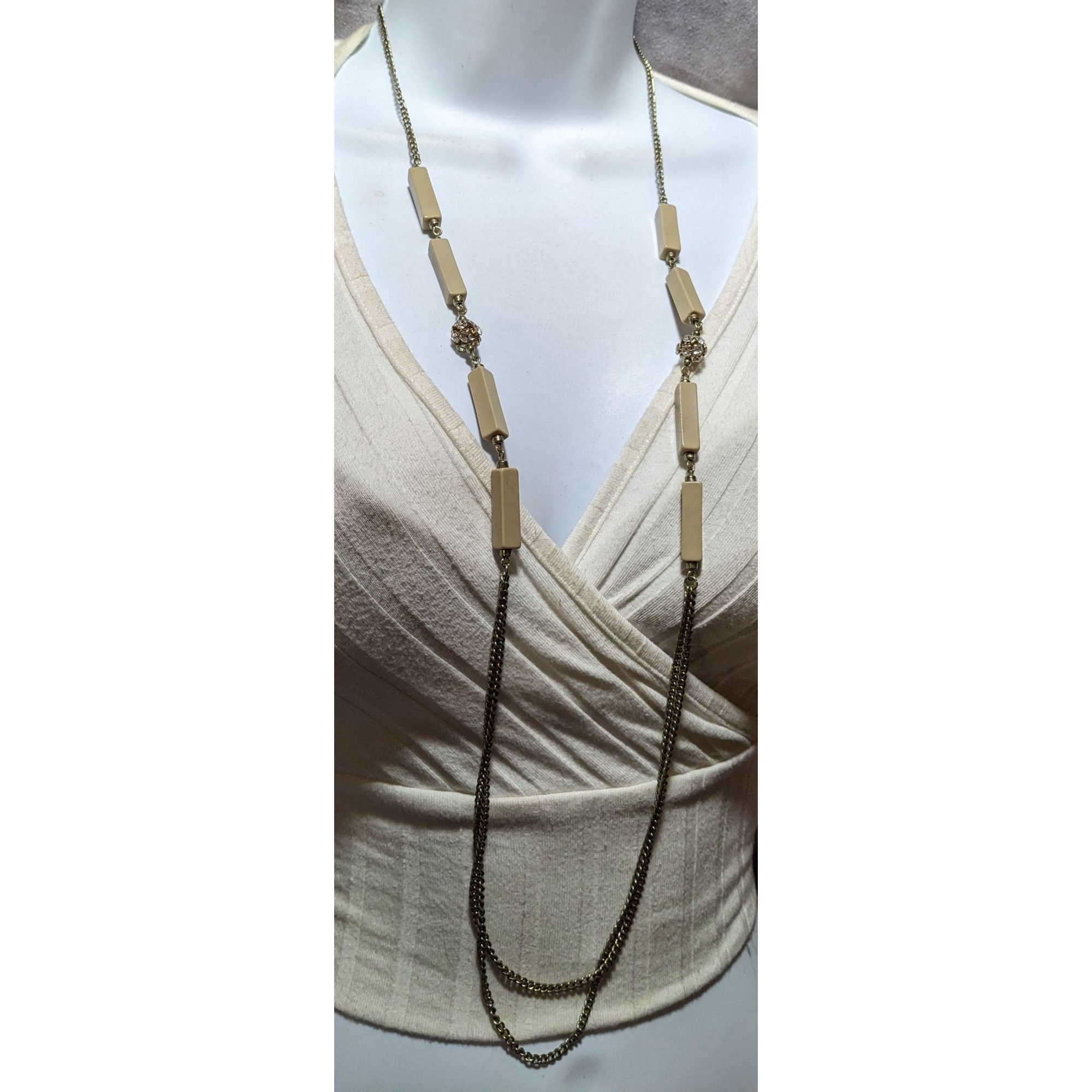 Banana Republic Preppy Beige Banana Republic Chain Station Necklace Size ONE SIZE - 3 Thumbnail