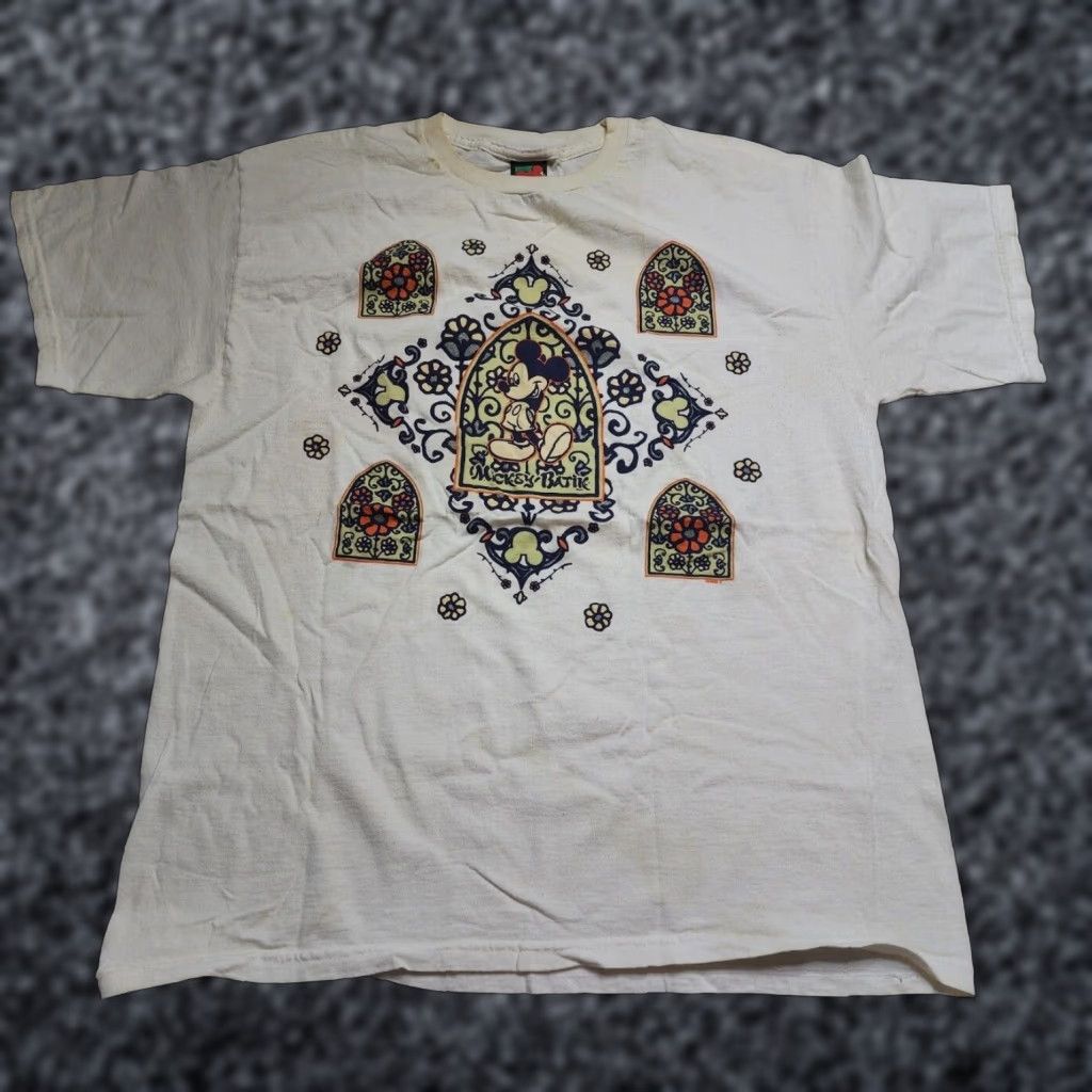 Vintage VINTAGE Jerry Leigh Mickey Unlimited T-Shirt Mens L White Cotton Mickey & Minnie Cartoon Hip Hop 90s Mens Size US L / EU 52-54 / 3 - 1 Thumbnail