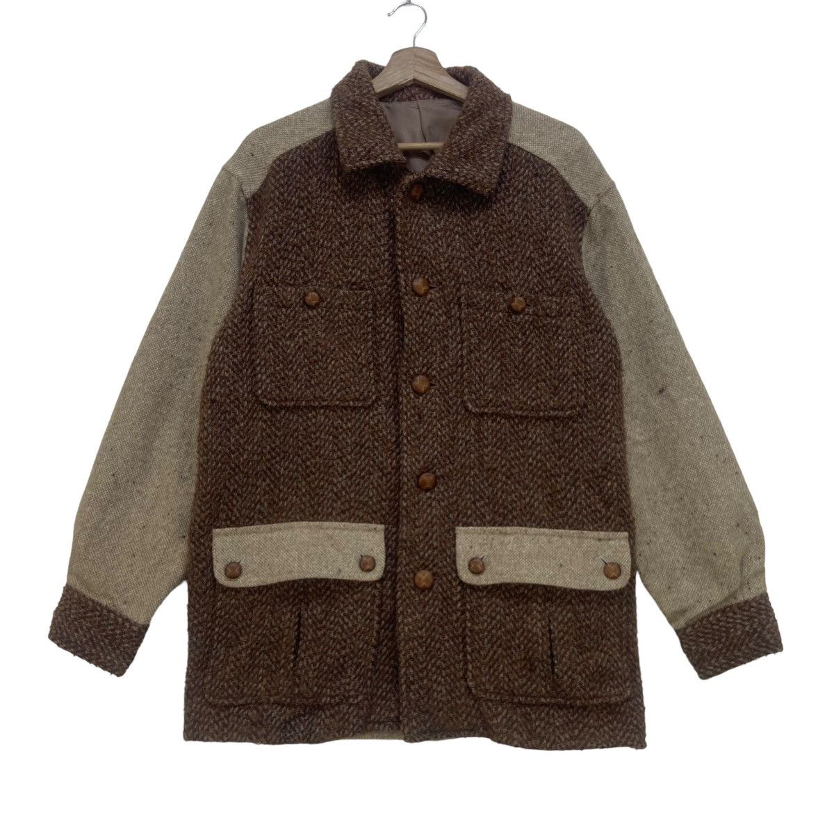 Japanese Brand × Vintage Vintage Japanese Brand Patchwork Rework Wool Jacket Size US S / EU 44-46 / 1 - 1 Thumbnail