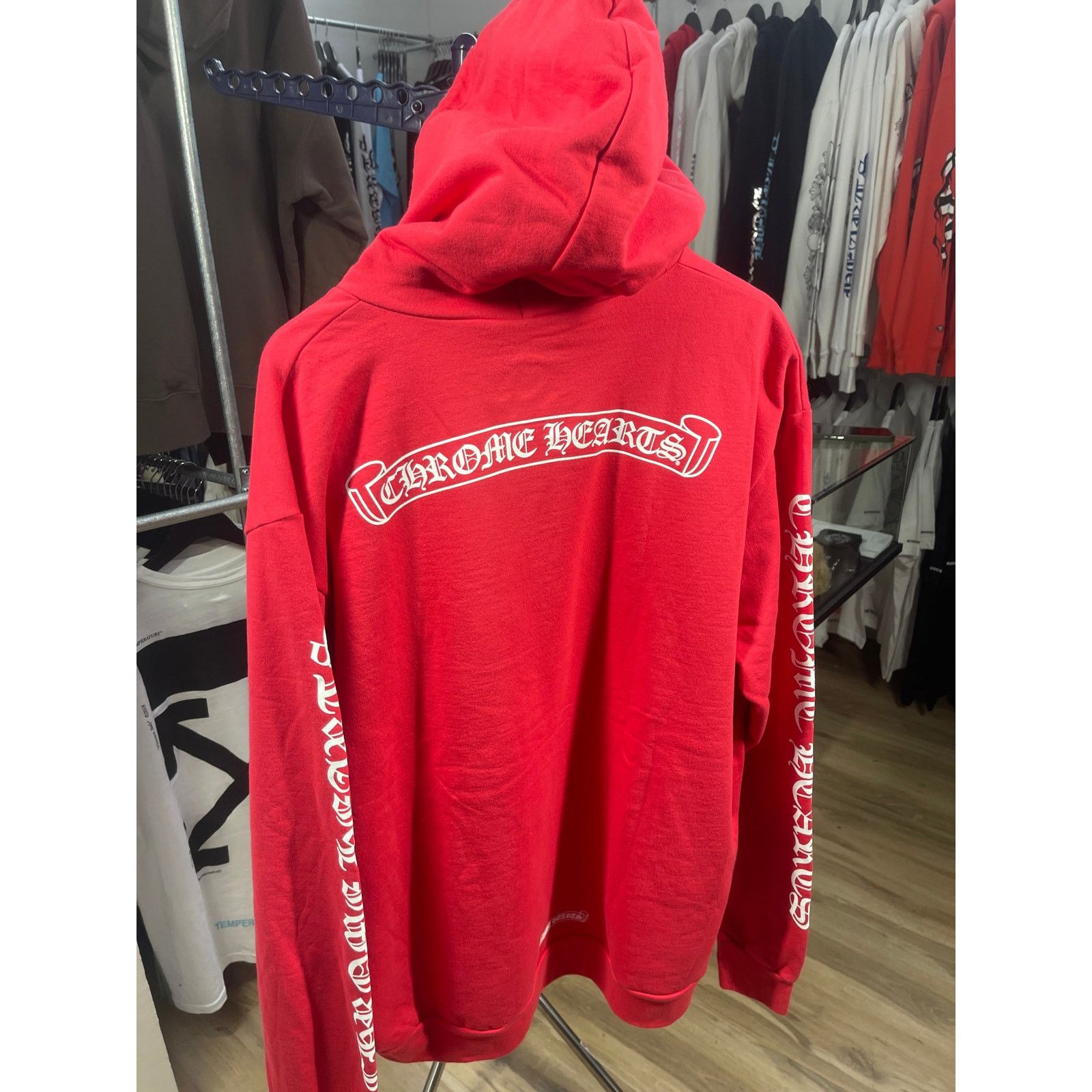 Chrome Hearts Chrome Hearts Scroll Logo Pullover Hoodie “Red” Size XL Size US XL / EU 56 / 4 - 2 Thumbnail