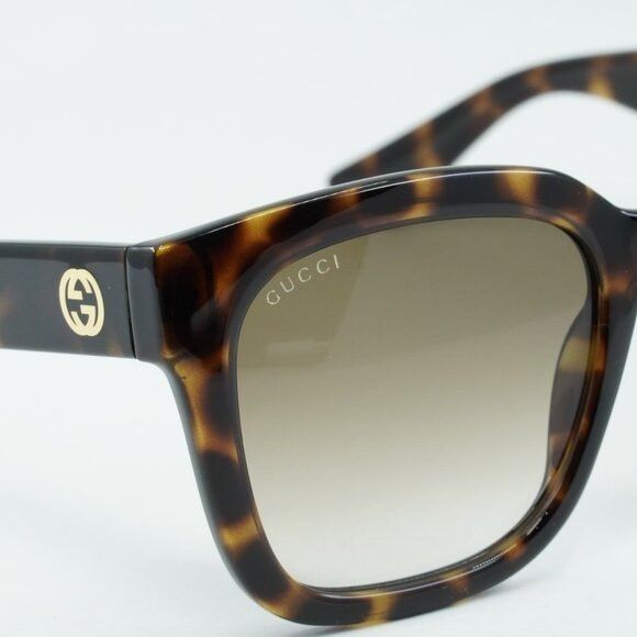 Gucci Gucci GG1338S 003 Sunglasses Dark Havana Square Frame Size ONE SIZE - 3 Thumbnail