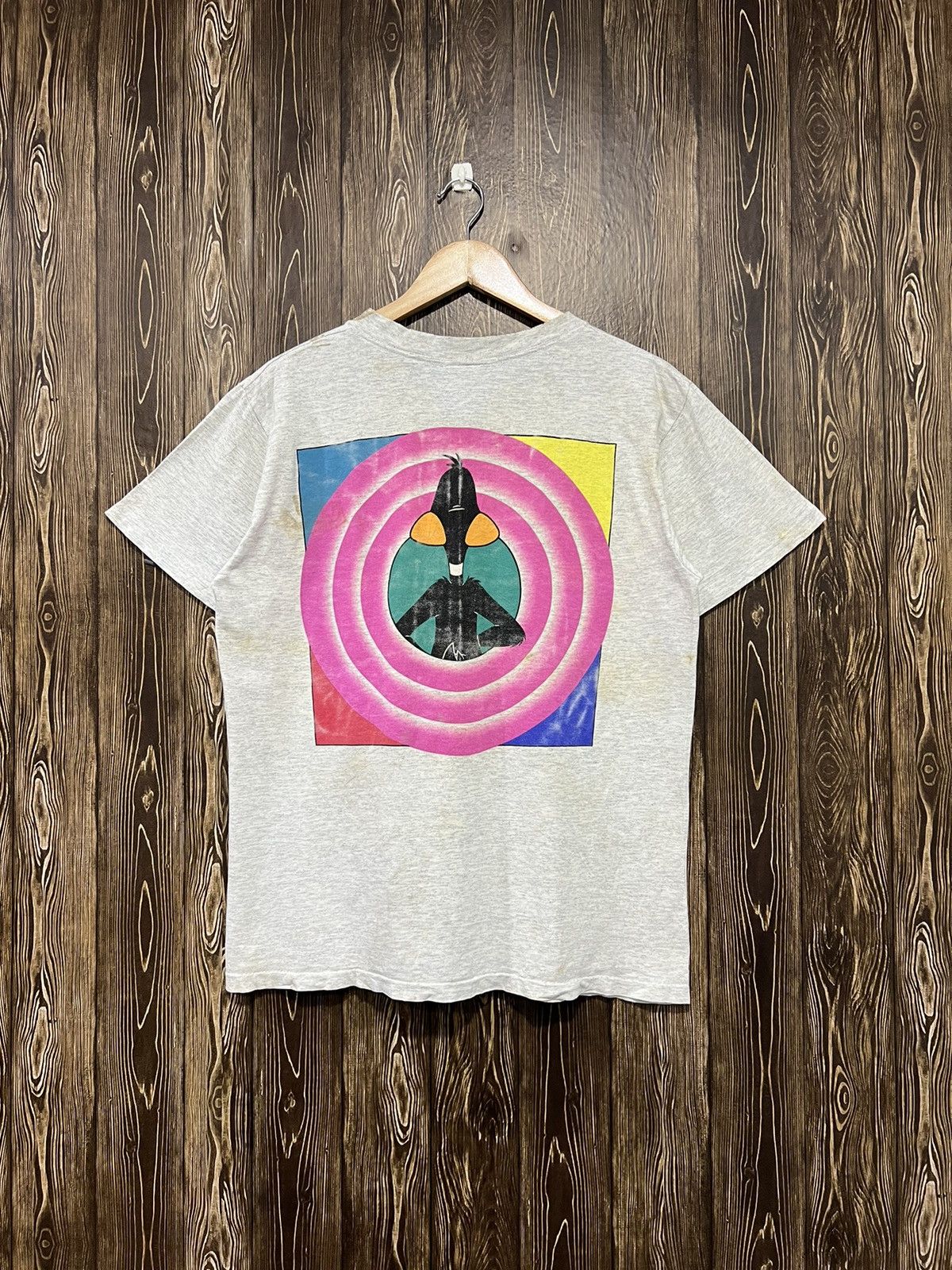 Vintage × Warner Bros Vintage 90s Distressed Daffy Duck Bullseye Mirror Tshirt Size US M / EU 48-50 / 2 - 9 Thumbnail