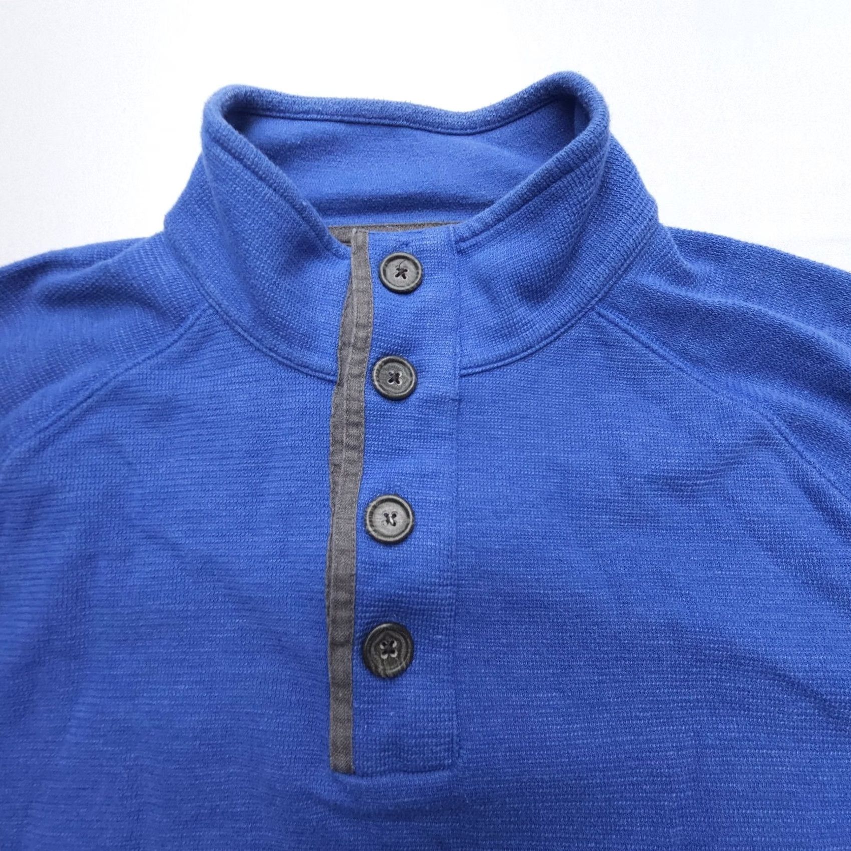 Banana Republic Banana Republic Pullover Sweater Mens XL Blue Kangaroo Pocket Mock Neck Button Shirt? Size US XL / EU 56 / 4 - 5 Thumbnail
