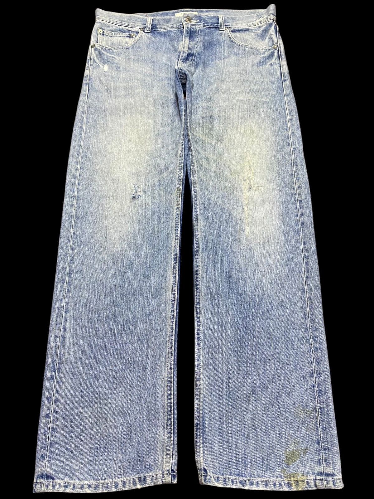 Tommy Hilfiger Vintage Tommy Jean Embroidered Faded Distressed Loose Jeans Size US 36 / EU 52 - 2 Thumbnail