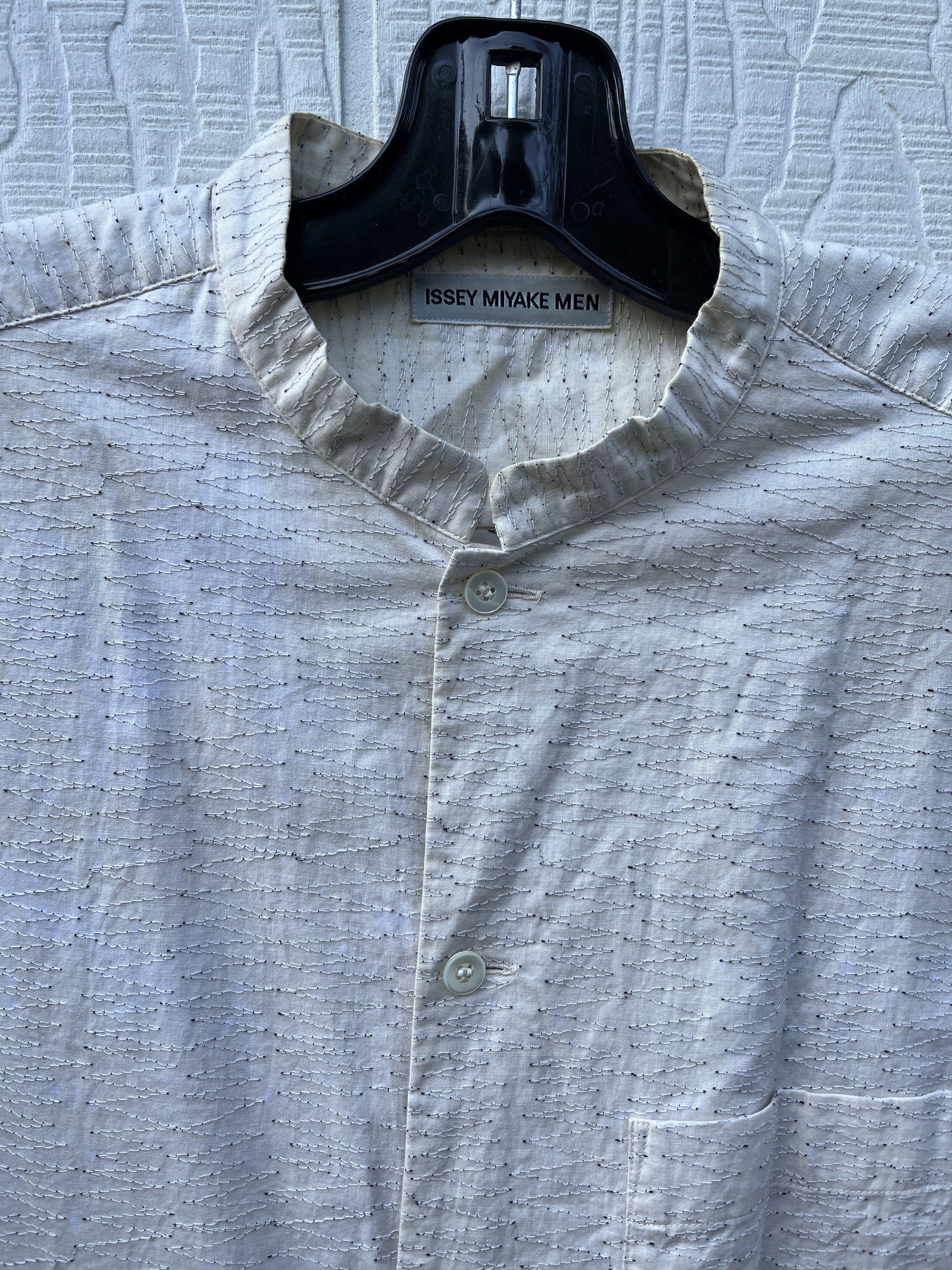 Issey Miyake Vintage Embroidered Zig Zag Button Up Size US L / EU 52-54 / 3 - 2 Thumbnail