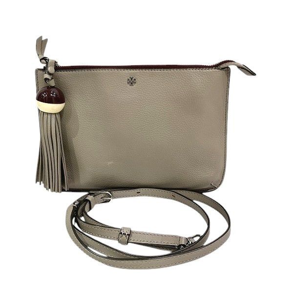 Tory Burch Tory Burch Leather 2Way Shoulder Clutch Bag Leather Shoulder Bag Duty Free For Usa in Grey, Women's