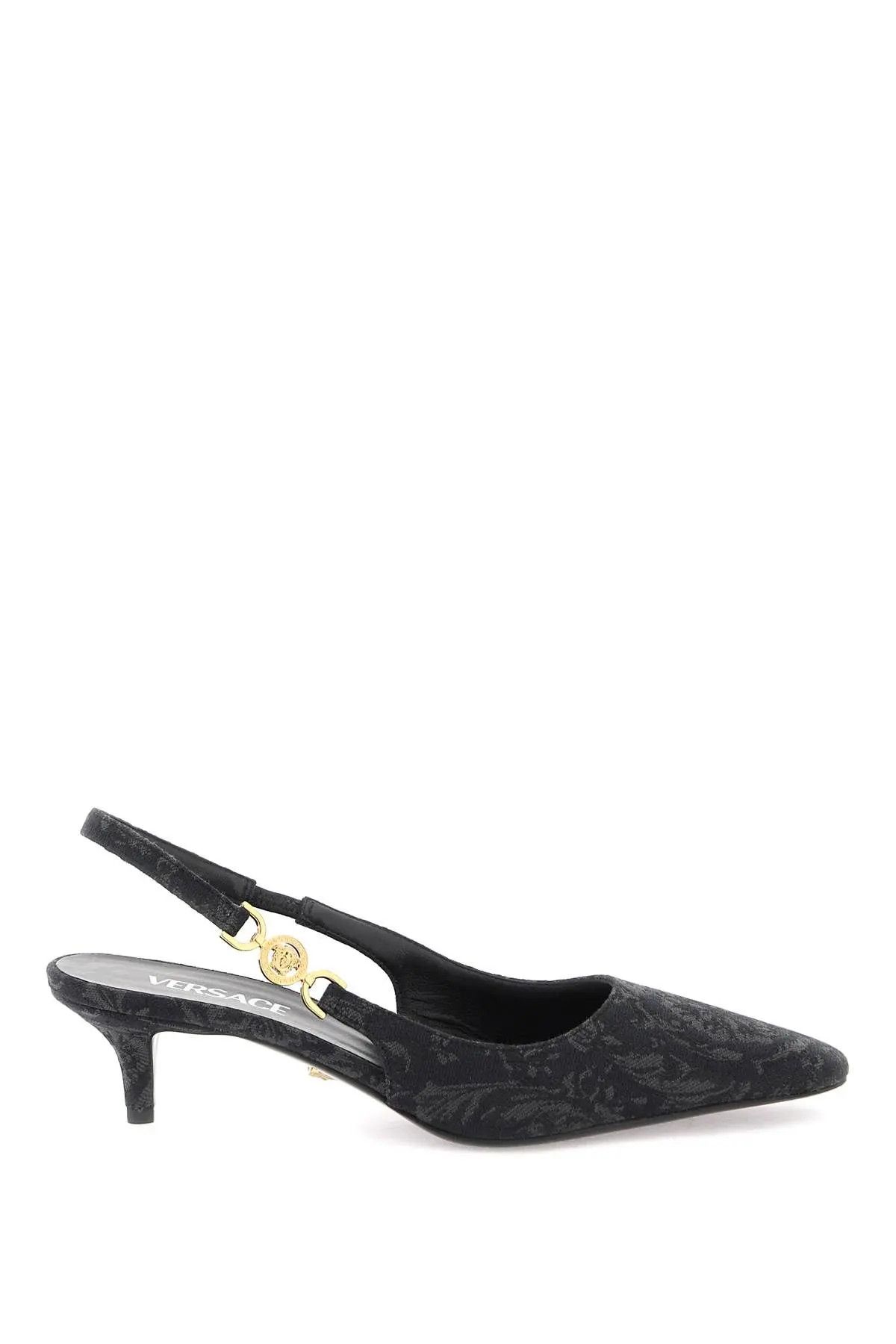 image of Versace O1S22I1N1223 Slingback Pumps In Black Shoes, Women's (Size 10)