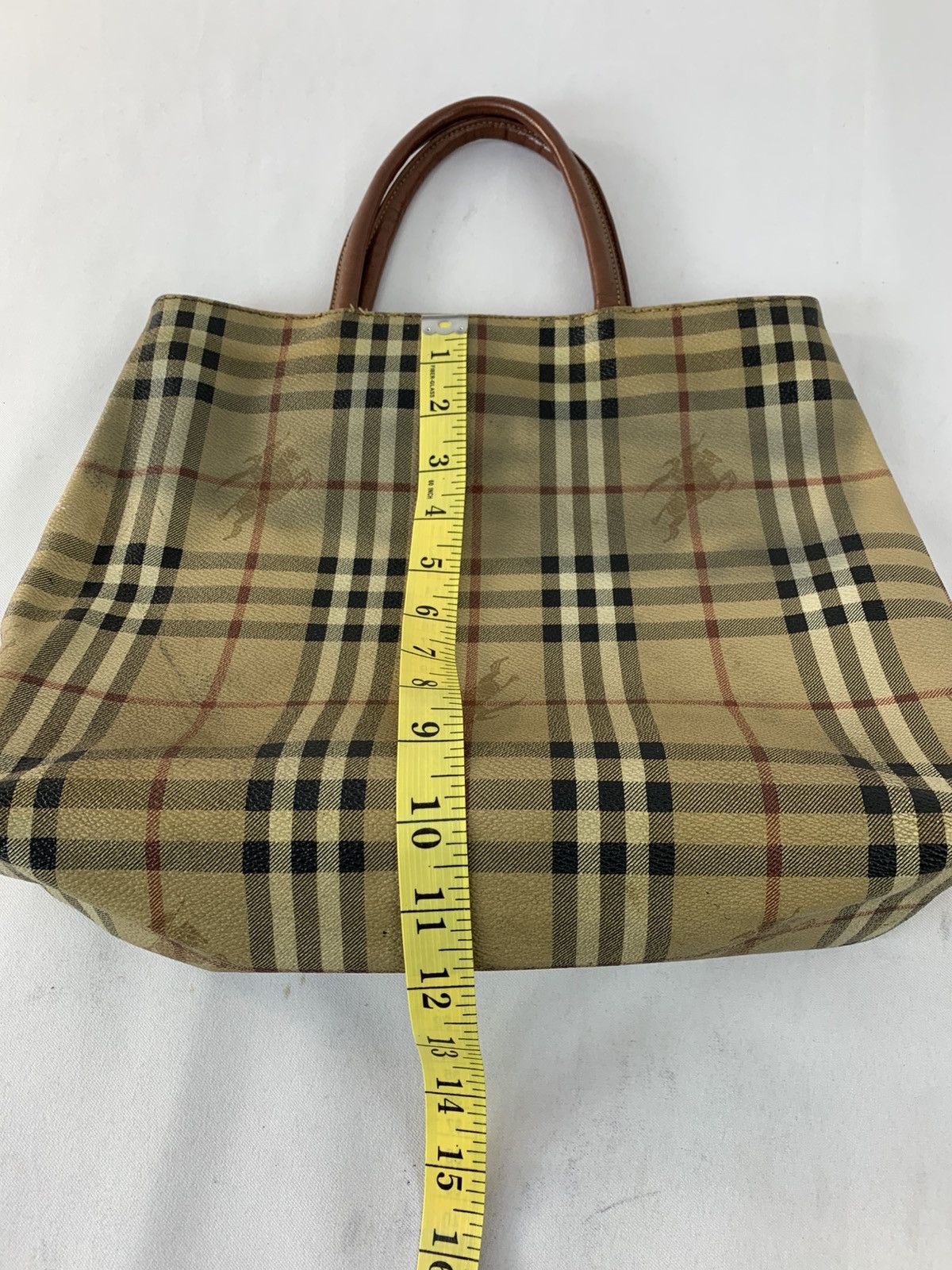 Burberry 90s Burberrys London Leather Tote Bag Nova Checked Monogram Size ONE SIZE - 12 Thumbnail