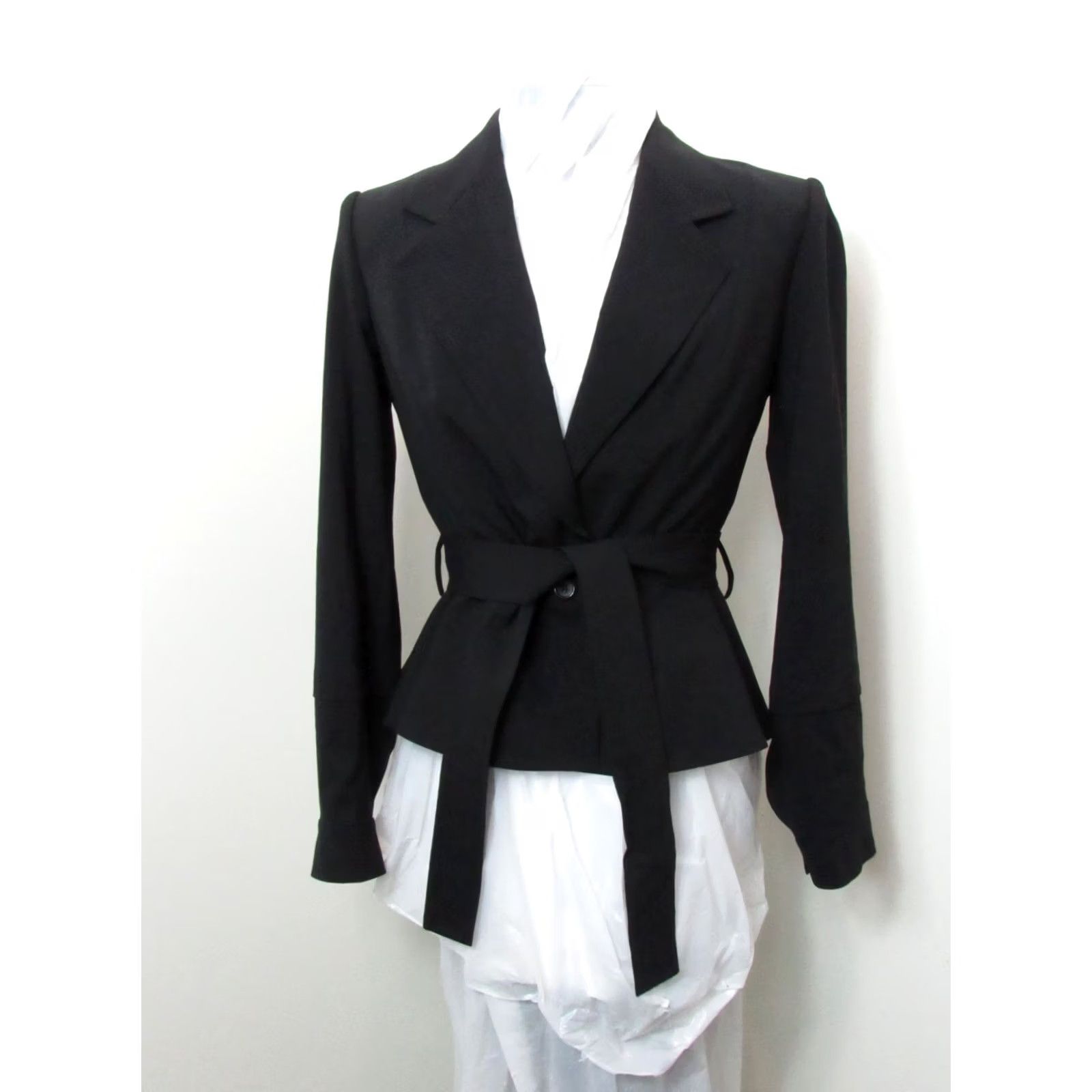 Yves Saint Laurent VINTAGE Saint Laurent Blazer Women Wool Double Breasted Black 42 Collared Padded Fully Lined Vintage YSL Rive Gauche by Tom Ford Size M / US 6-8 / IT 42-44 - 7 Thumbnail