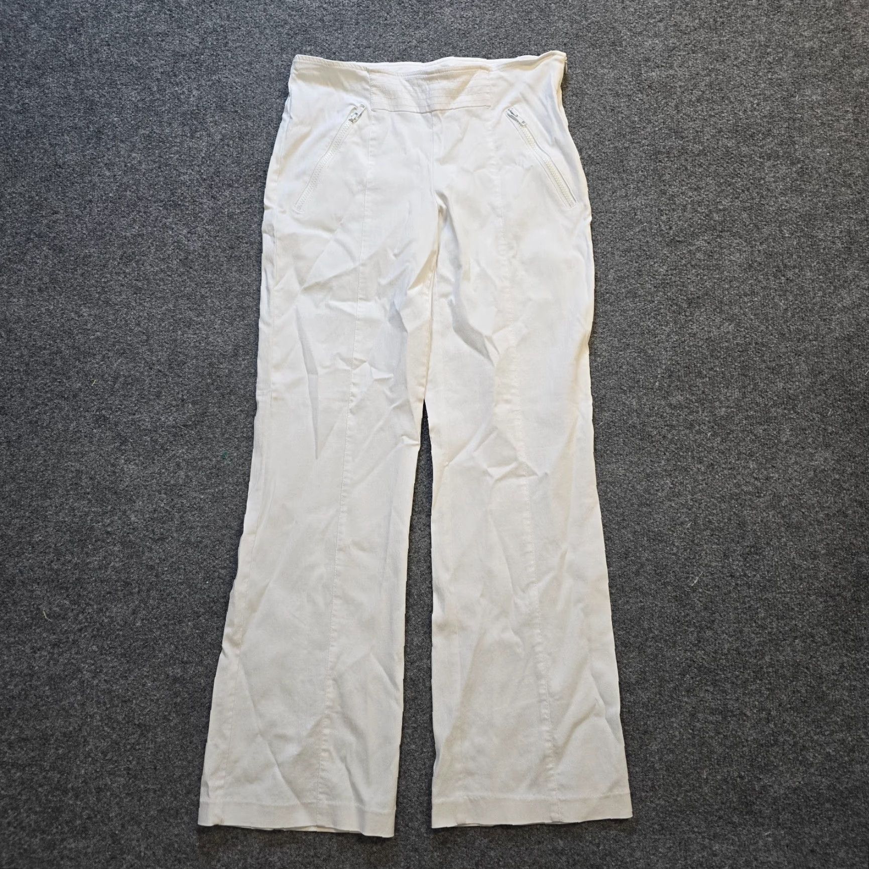 Joseph Ribkoff Joseph Ribkoff Pants Womens Size 8 White Stretch Flare Pockets Casual Capsule Holiday Summer Capsule Size 30" / US 8 / IT 44 - 2 Thumbnail