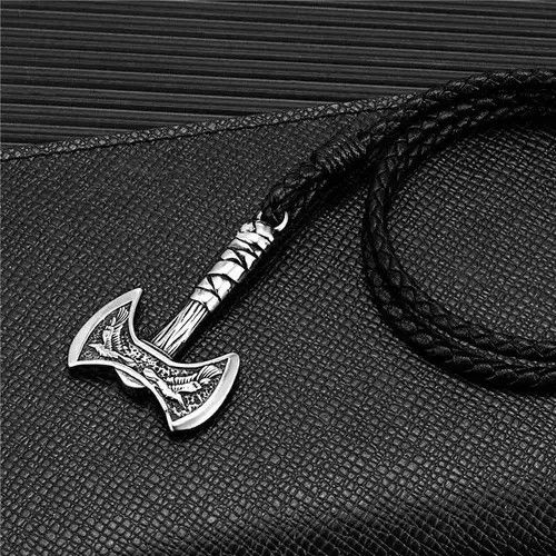 Jewelry Raven Battle Axe Multilayer Leather Bracelet Size ONE SIZE - 4 Thumbnail