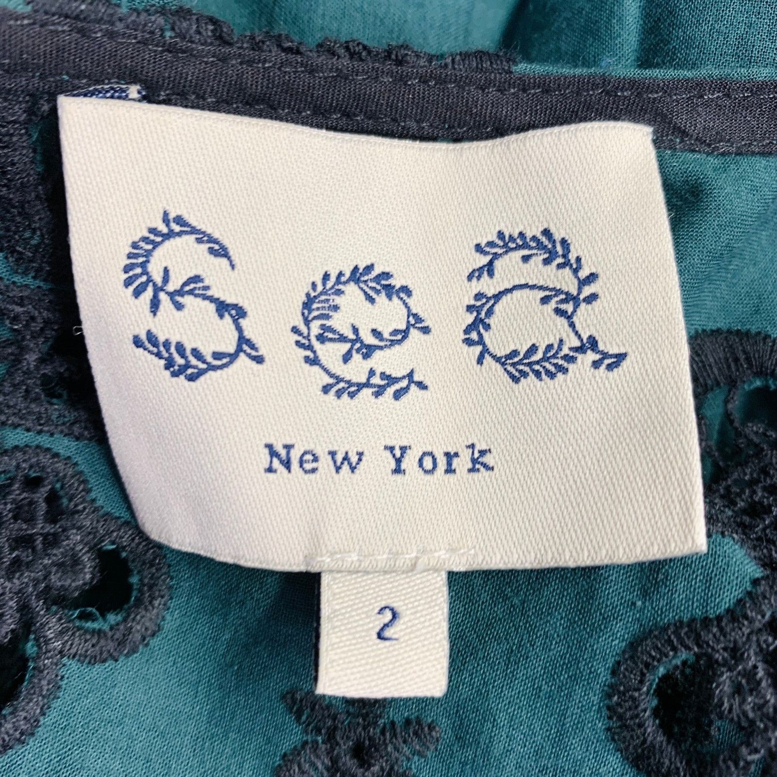 Sea New York 2 Green Black Cotton Lace Sleeveless Shift Dress Size XS / US 0-2 / IT 36-38 - 5 Thumbnail