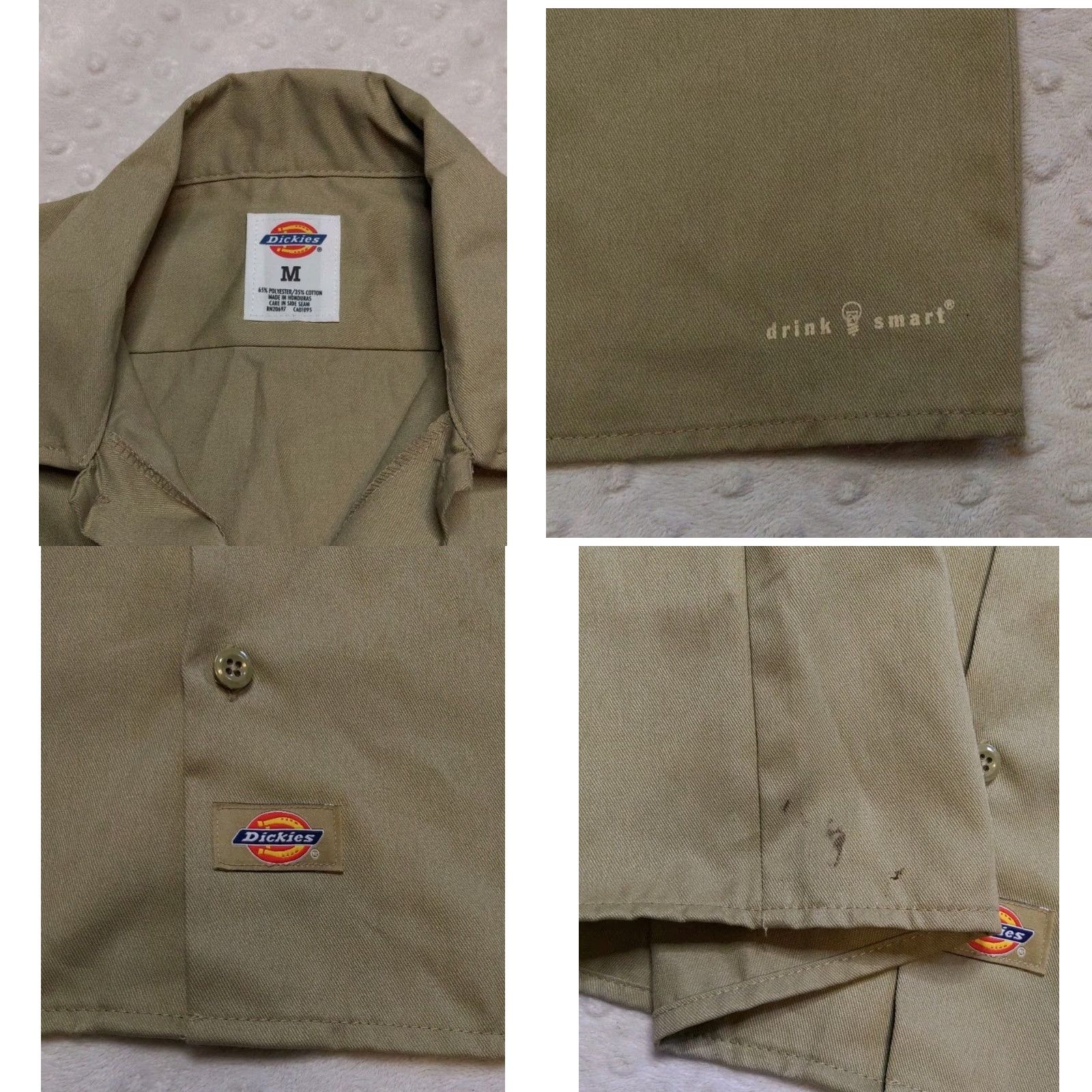 Dickies Dickies Shirt Mens Short Sleeve Button-Up 2XL Khaki Beige Jim Beam Honey NWT Vintage Size US XXL / EU 58 / 5 - 8 Thumbnail