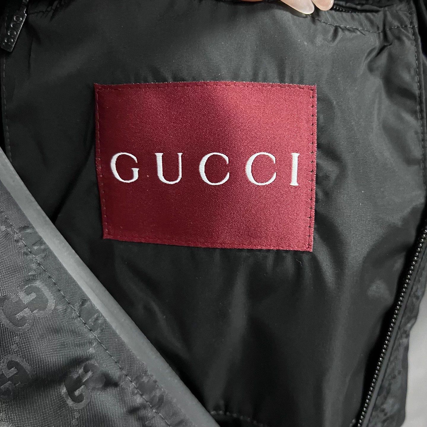 Gucci Gucci Black Logo Allover Hooded Zip Jacket Size 54 Size US L / EU 52-54 / 3 - 3 Thumbnail