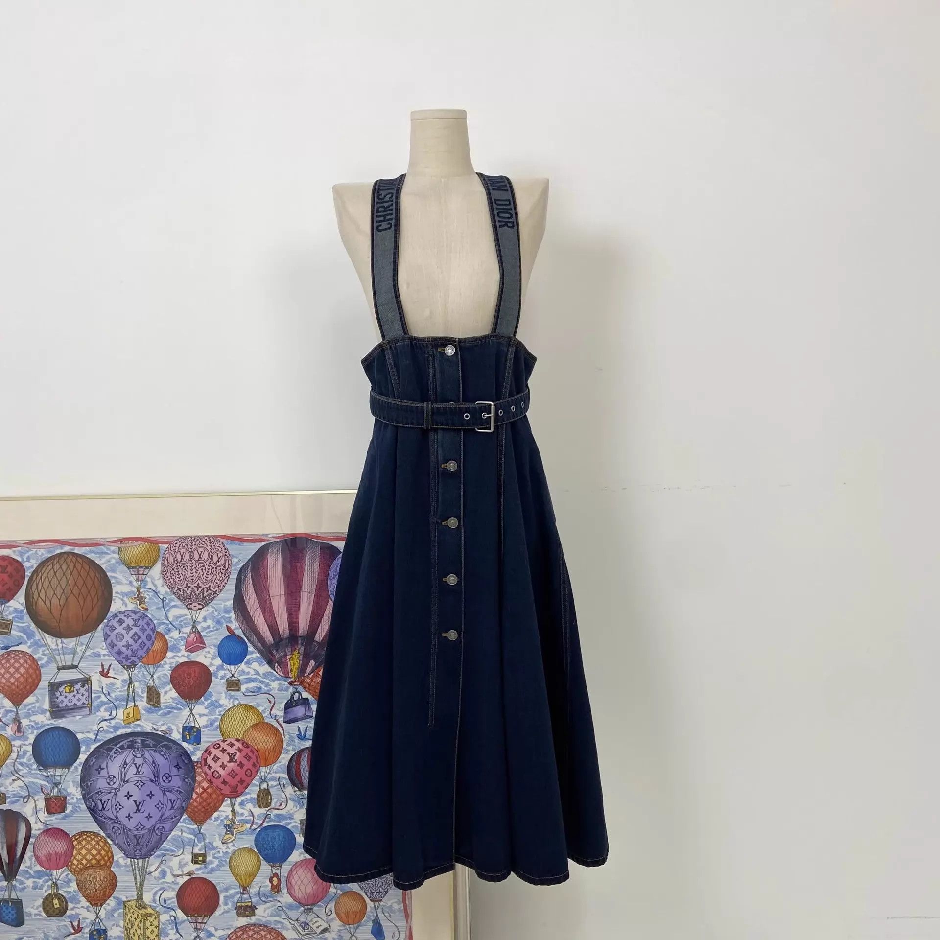 Dior Christian Dior Suspender Denim High-Waist Skirt F40 Size 28" / US 6 / IT 42 - 2 Thumbnail