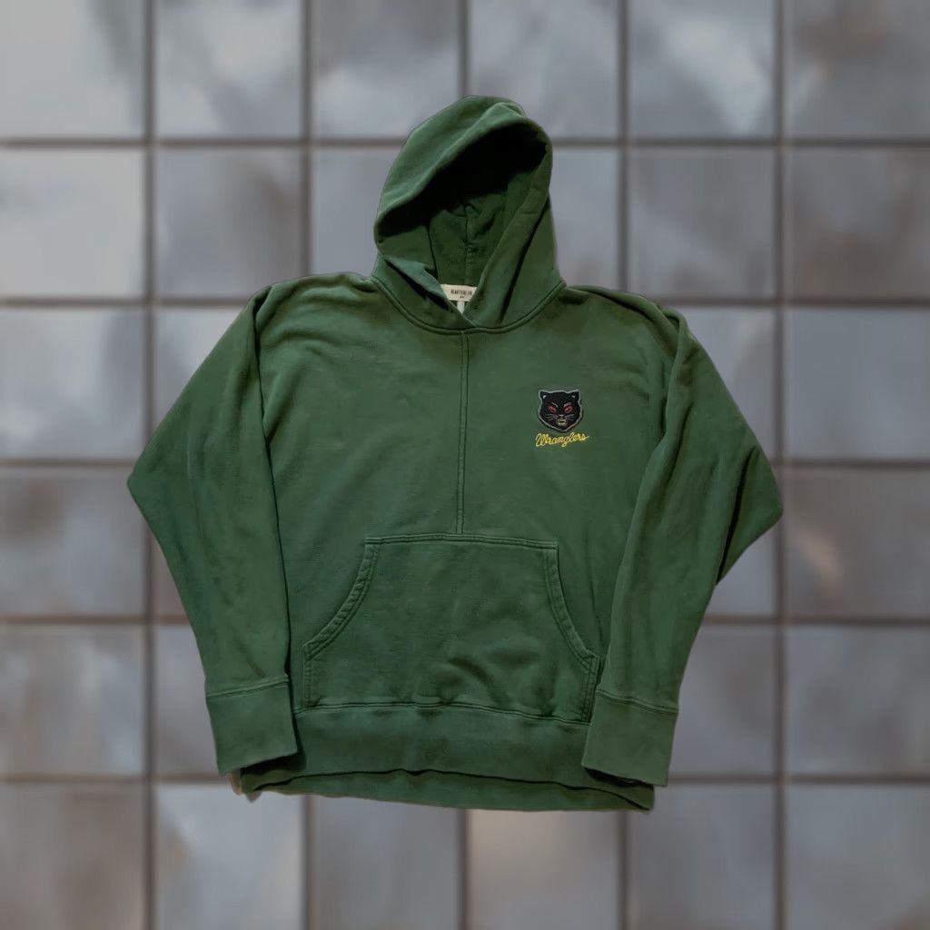 Vintage BTFL Beautiful FUL Black Cat Wranglers Green Terry Fleece Pullover Hoodie M Mens Green Cat Wranglers Hoodie 90s Size US M / EU 48-50 / 2 - 1 Thumbnail