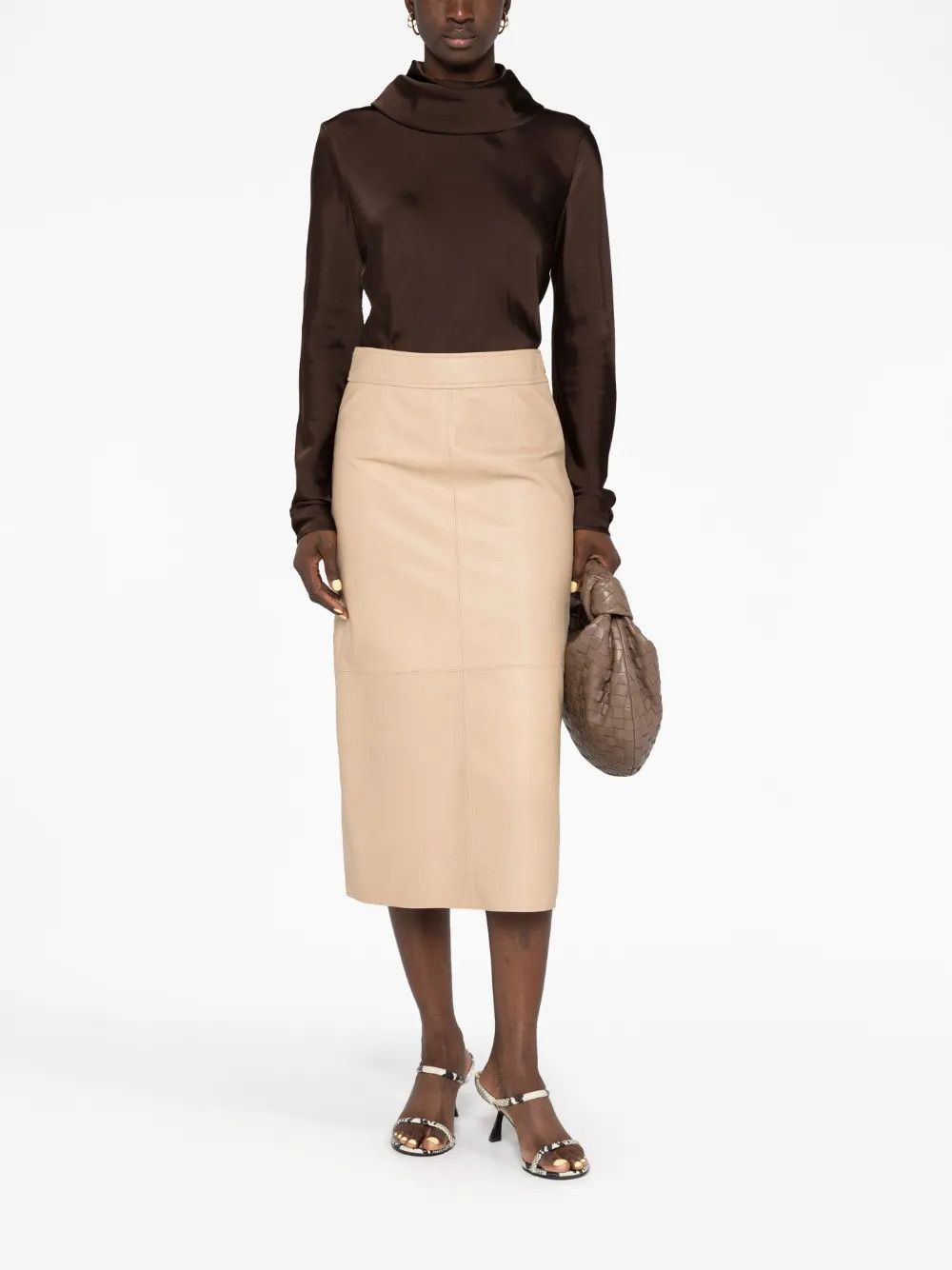 Jil Sander o1y1025 Long Sleeves Blouse in Dark Brown Size S / US 4 / IT 40 - 5 Thumbnail