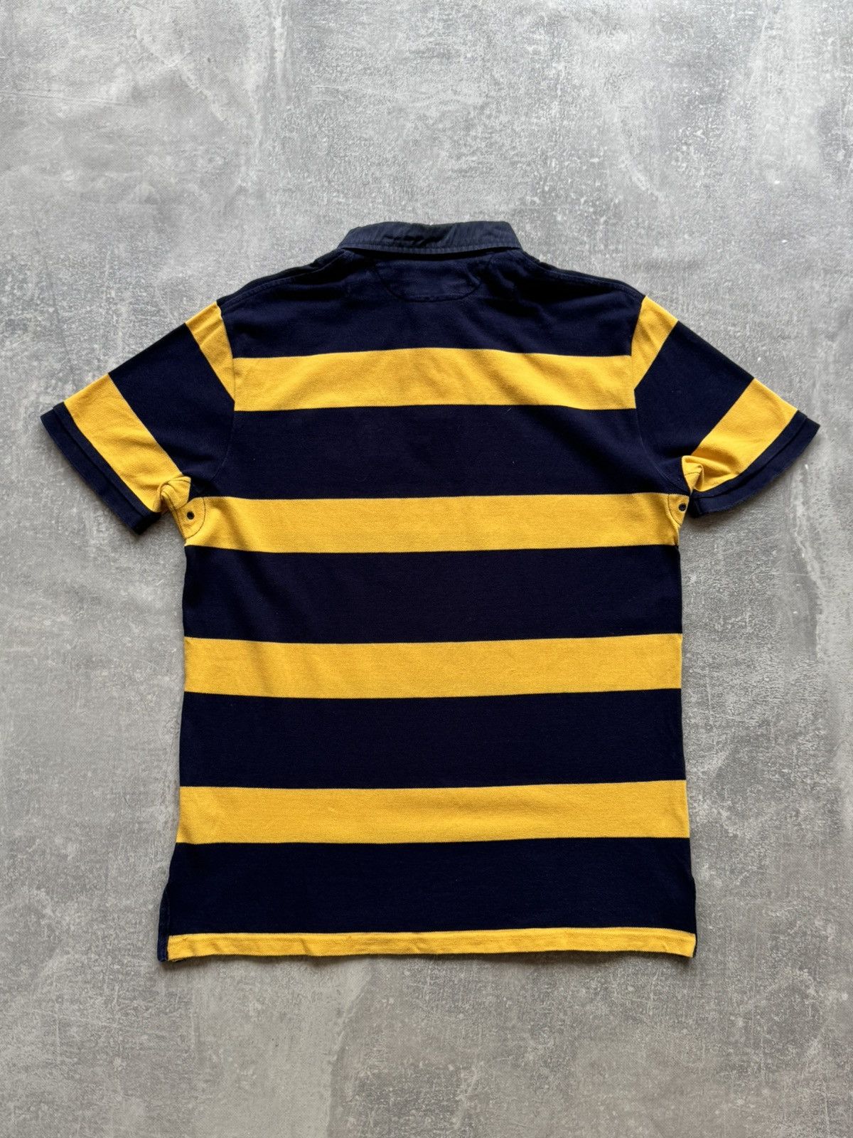 Polo Ralph Lauren Polo Ralph Lauren New York Striped Yellow Blue Rugby T-shirt Size US L / EU 52-54 / 3 - 5 Thumbnail