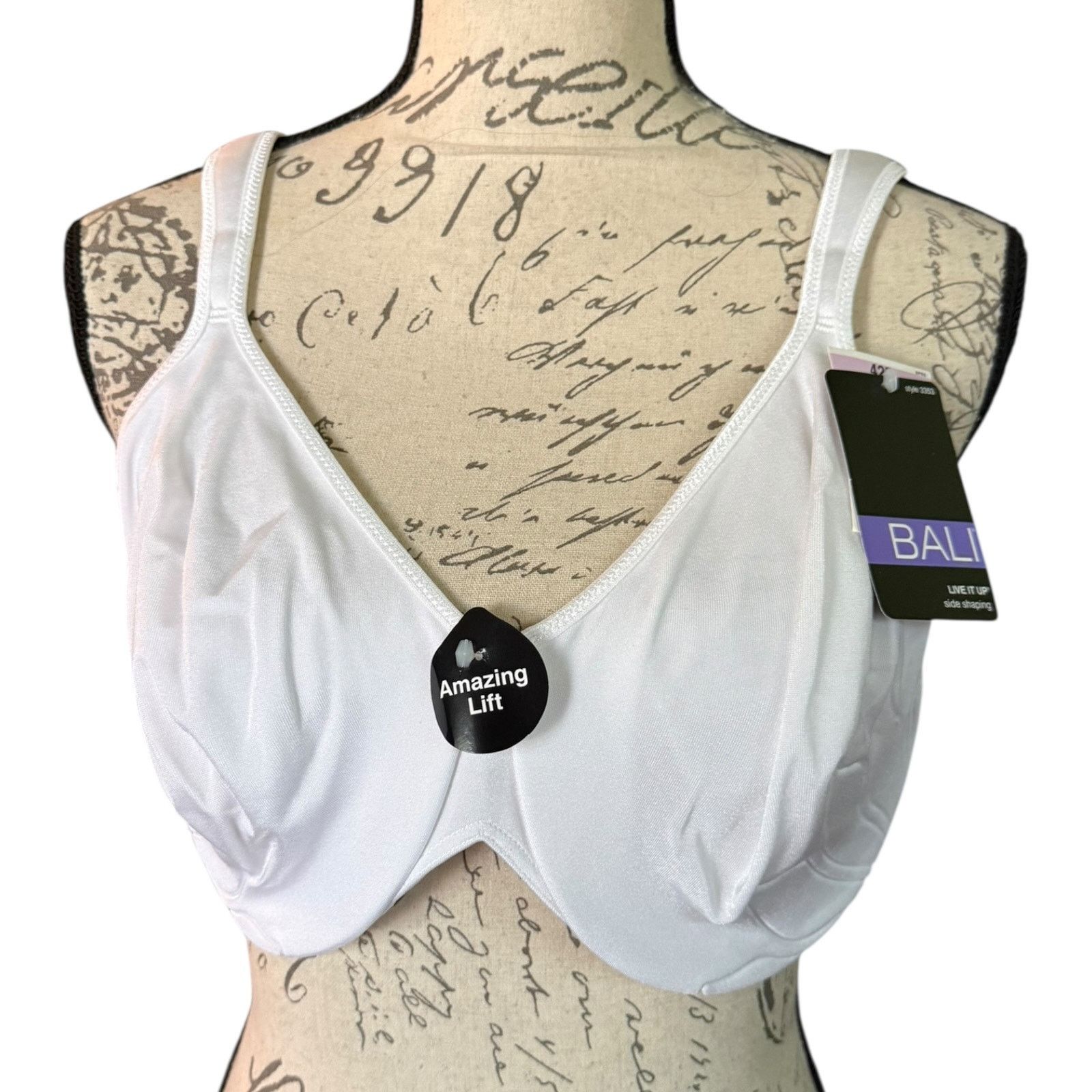 Other Bali White Live It Up Side Shaping Plus Size Bra Size 42D | Grailed