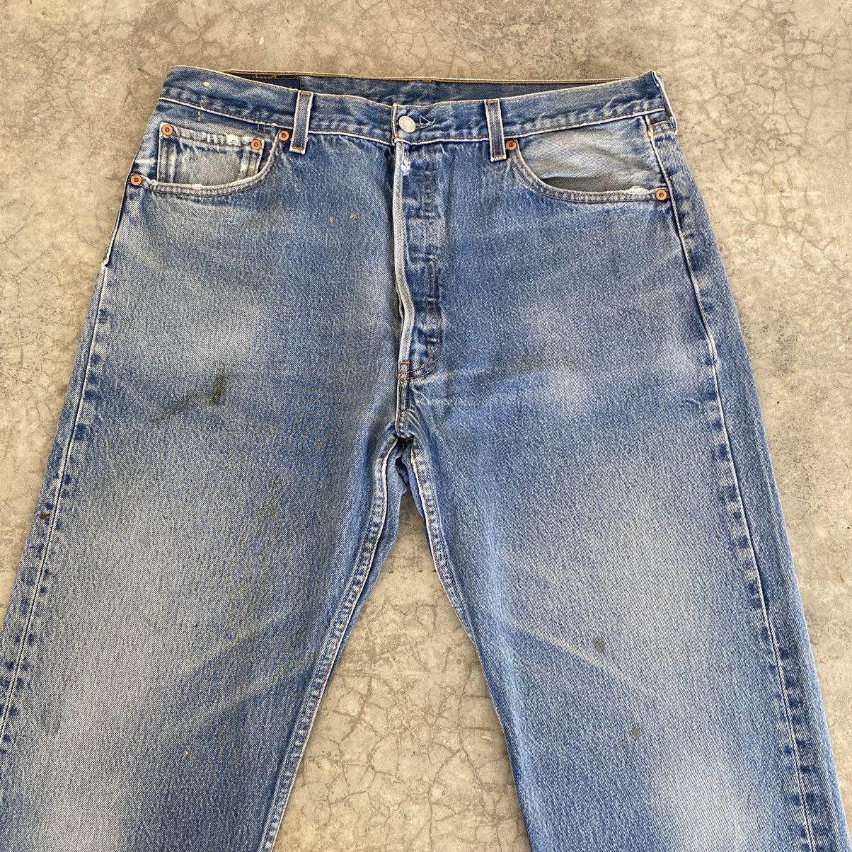 Levi's Size 36x30 VTG Late 90’s Levis 501 Stonewashed Blue Jeans Size US 36 / EU 52 - 3 Thumbnail