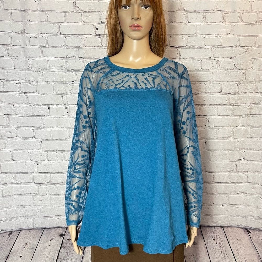 Free People NWT New Free People Sidney Embroidered Mixed Media Long Sle Size S / US 4 / IT 40 - 3 Thumbnail