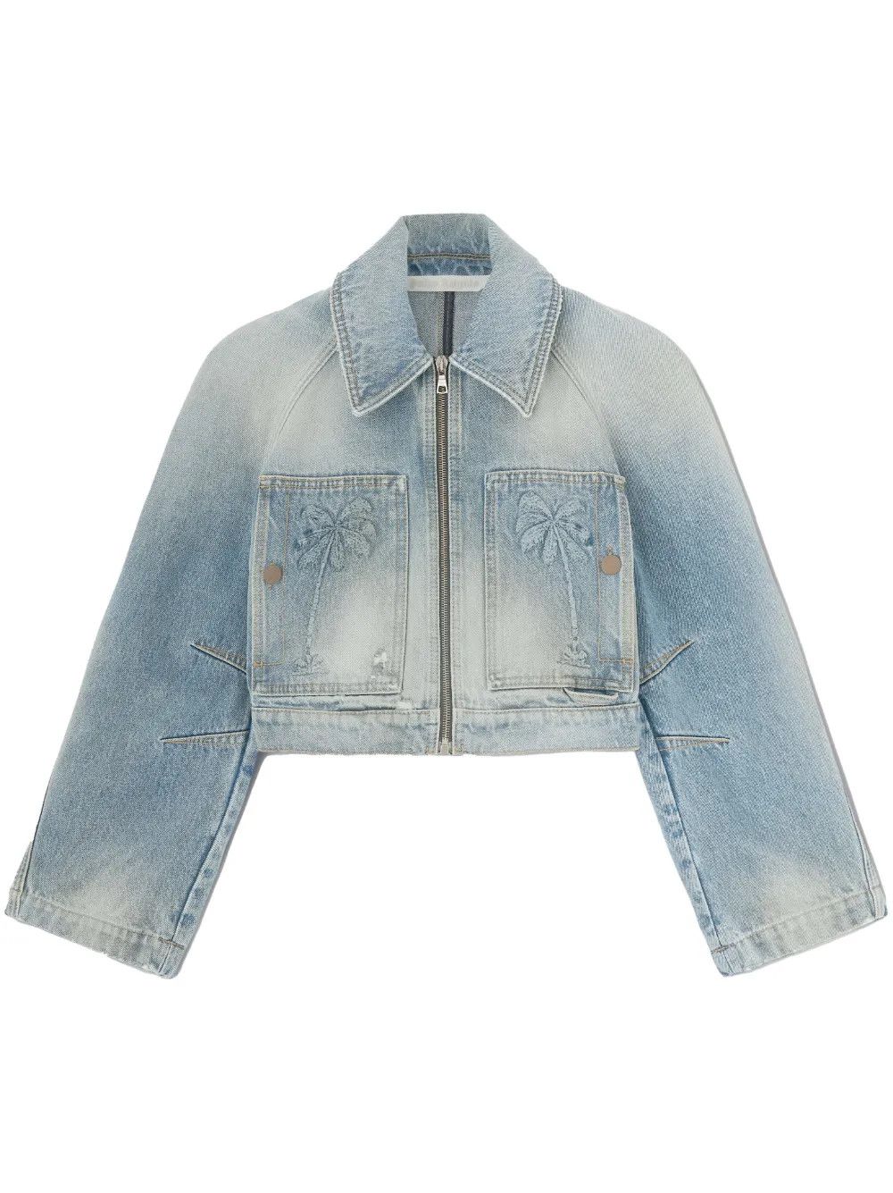 Palm Angels o1y1125 Denim Jacket in Light Blue Size S / US 4 / IT 40 - 1 Thumbnail