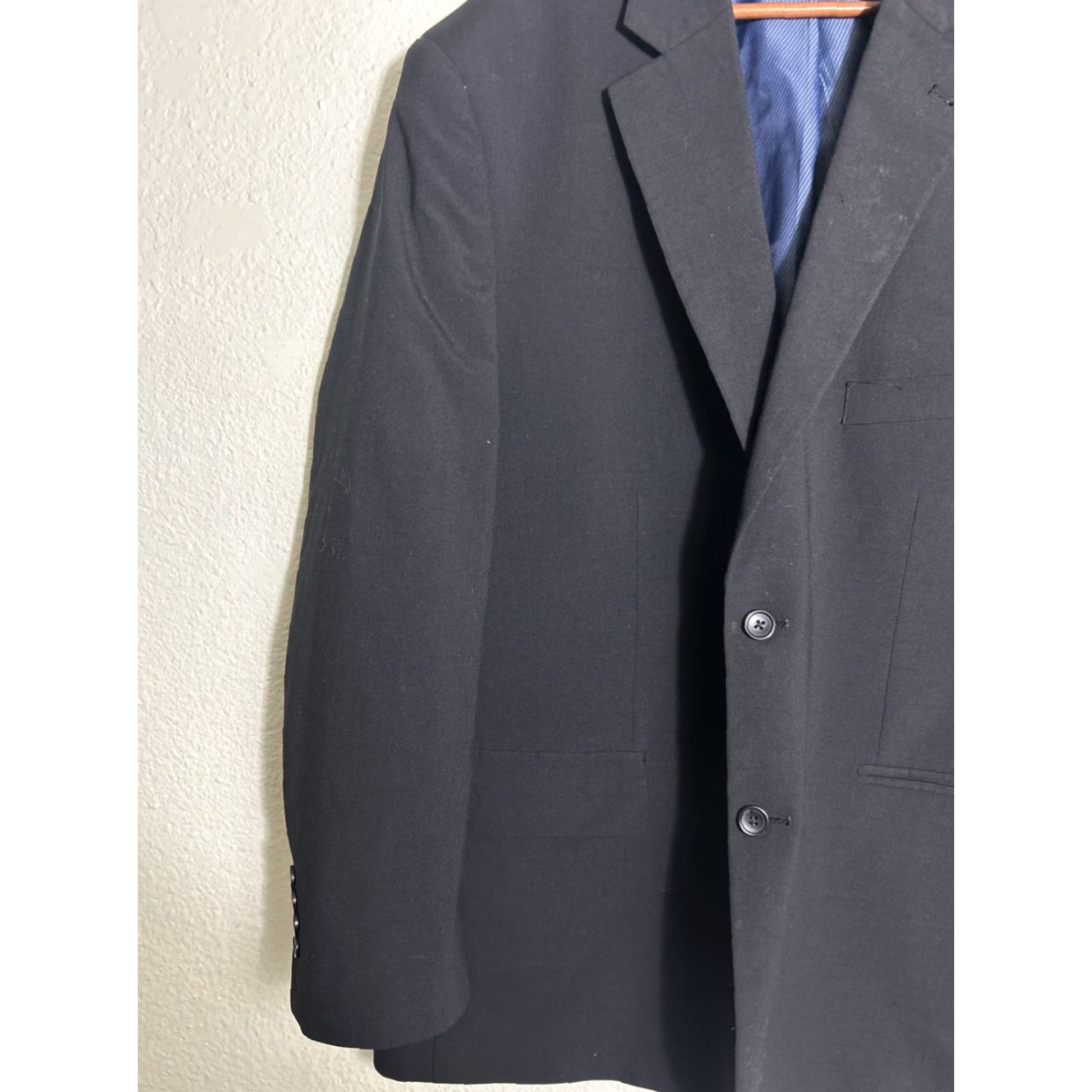 Vintage VINTAGE Oak Hill Blazer Men Blazer Navy Blue Wool Blend Long 48 Big & Tall Jacket Coat Size 48 Long Mens Navy Blue Wool Blend Blazer Size 48R - 2 Thumbnail