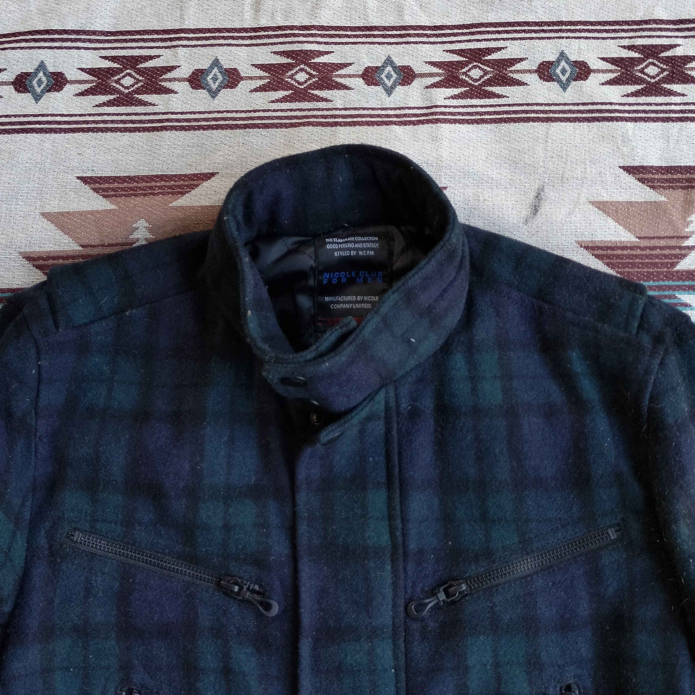 Nicole Club Nicole Club For Men japan plaid wool jacket Size US M / EU 48-50 / 2 - 3 Thumbnail