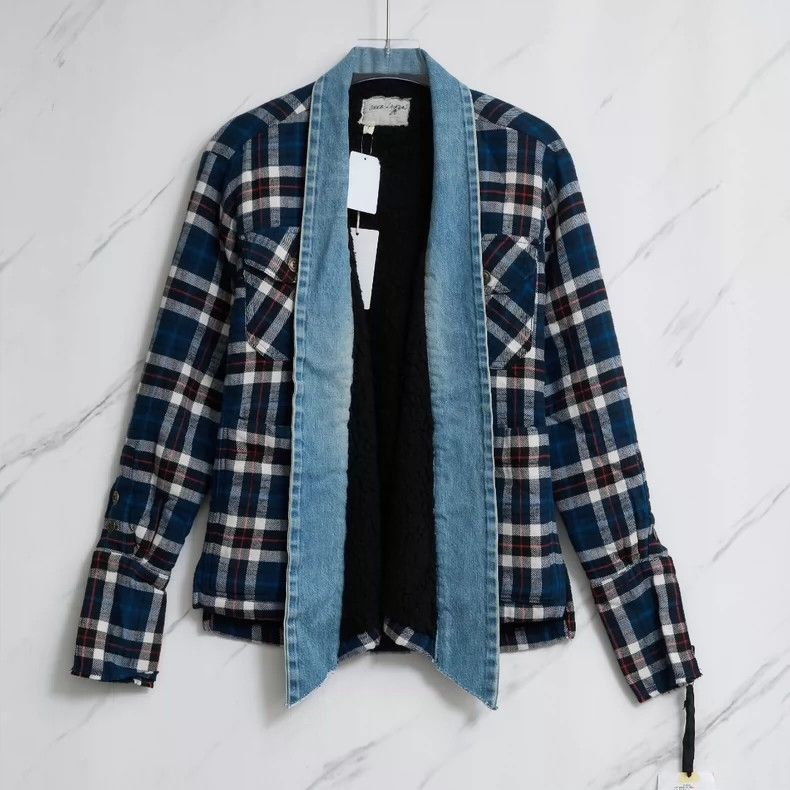 Greg Lauren Greg Lauren Men's plaid denim patchwork coat Size US S / EU 44-46 / 1 - 1 Thumbnail
