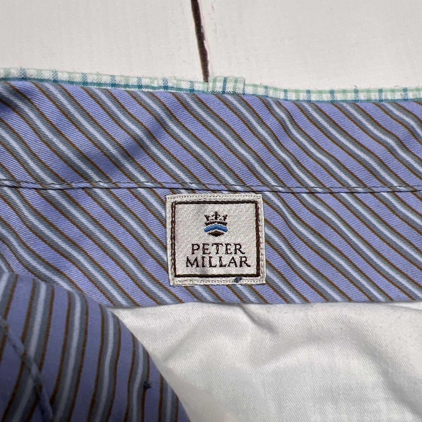 Peter Millar Peter Millar Seersucker Golf Short 34 Green Blue Gingham Size US 34 / EU 50 - 4 Thumbnail