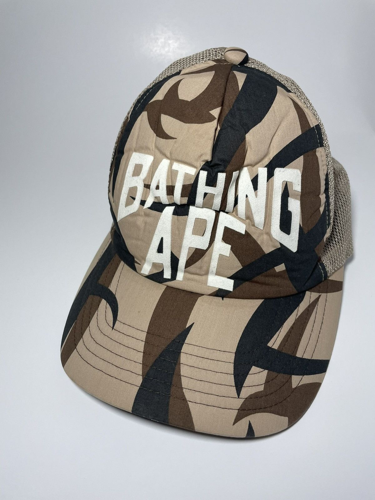 Pre-owned Bape Tribal Camo Trucker Hat
