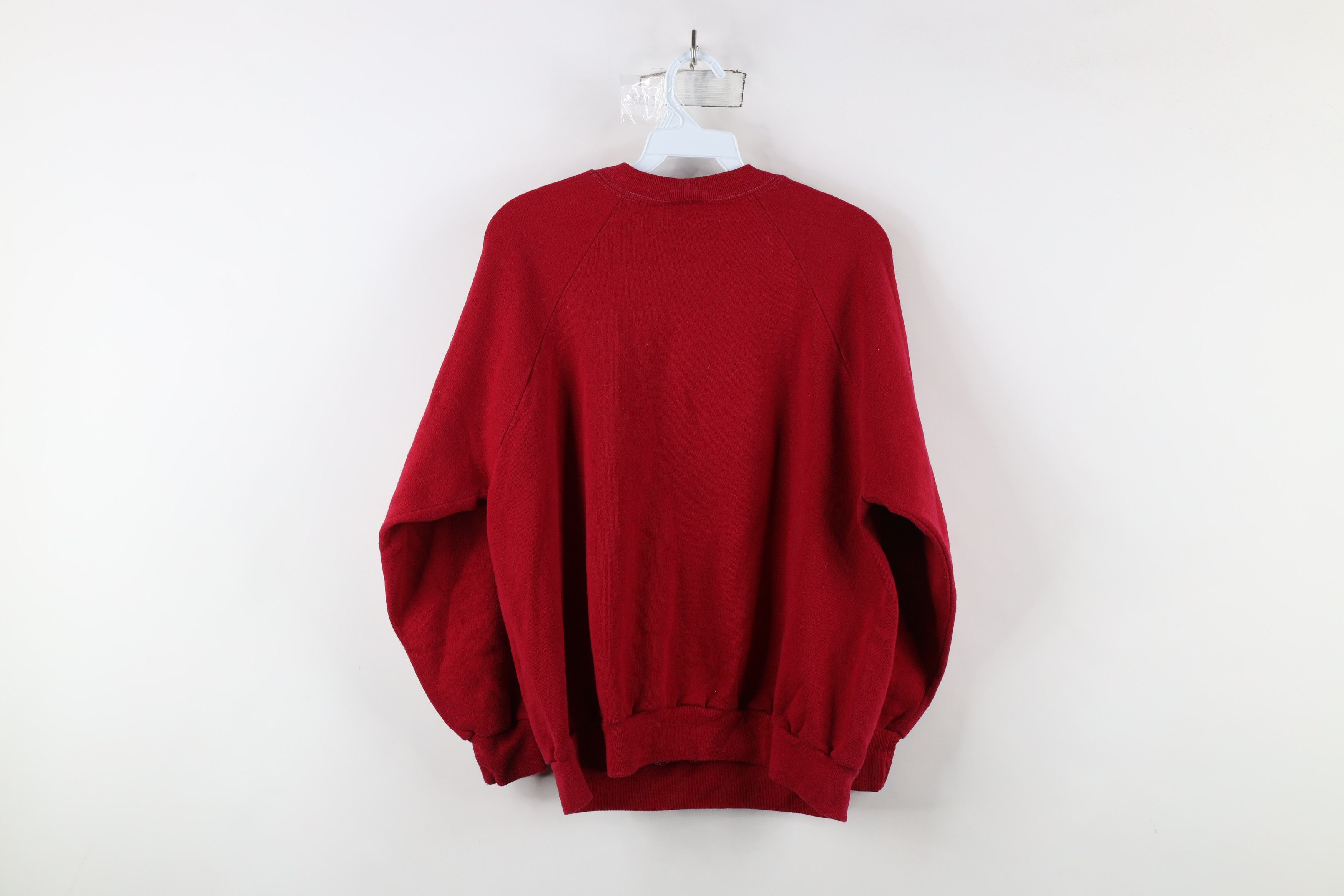 Vintage Vintage 70s Streetwear Blank Crewneck Sweatshirt Red USA Size L / US 10 / IT 46 - 10 Thumbnail