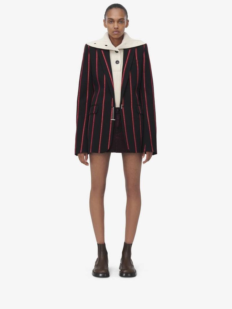 Alexander McQueen o1srvl11e0226 Blazer Stripe Jacket In Multicolor Size XL / US 12-14 / IT 48-50 - 3 Thumbnail