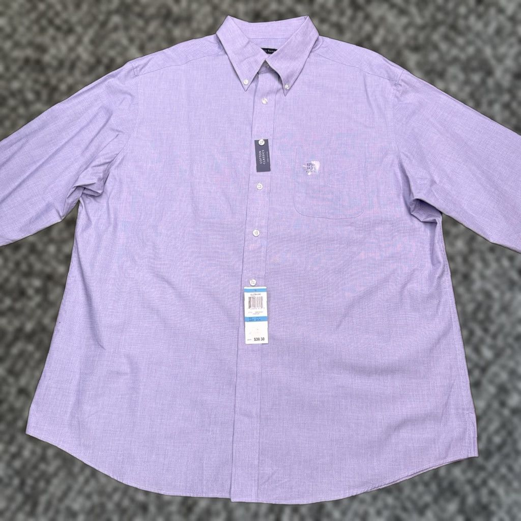 Club Room Club Room Shirt Mens XL 17.5 34/35 Blue Button-Up Knit Cotton Long Sleeve Collared Button Down Solid Casual Workwear Party/Cocktail Size US XL / EU 56 / 4 - 1 Thumbnail
