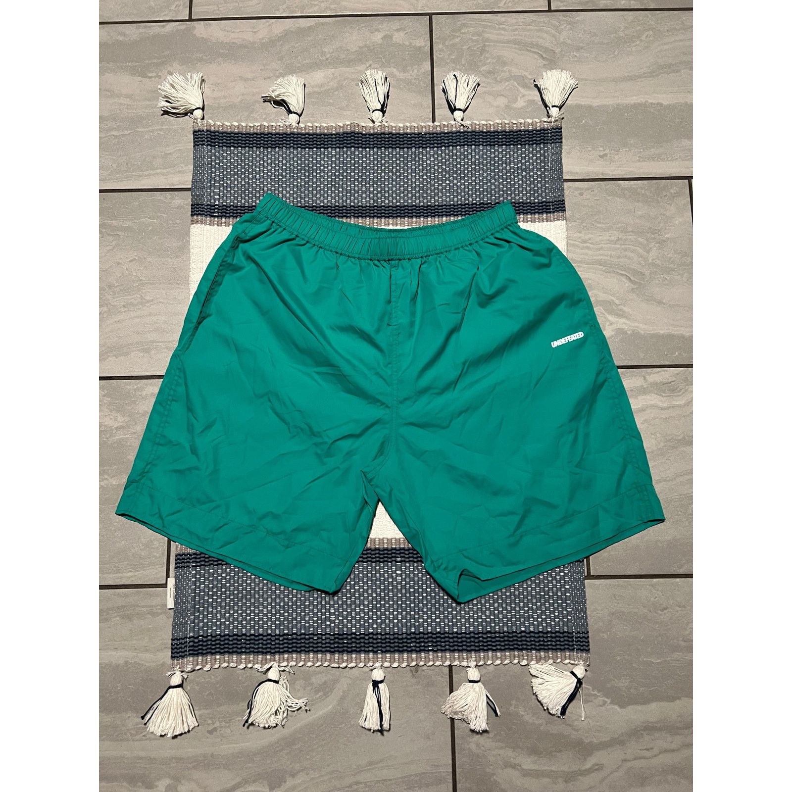 Undefeated Undefeated logo swim trunk shorts turquoise XXL Grailed