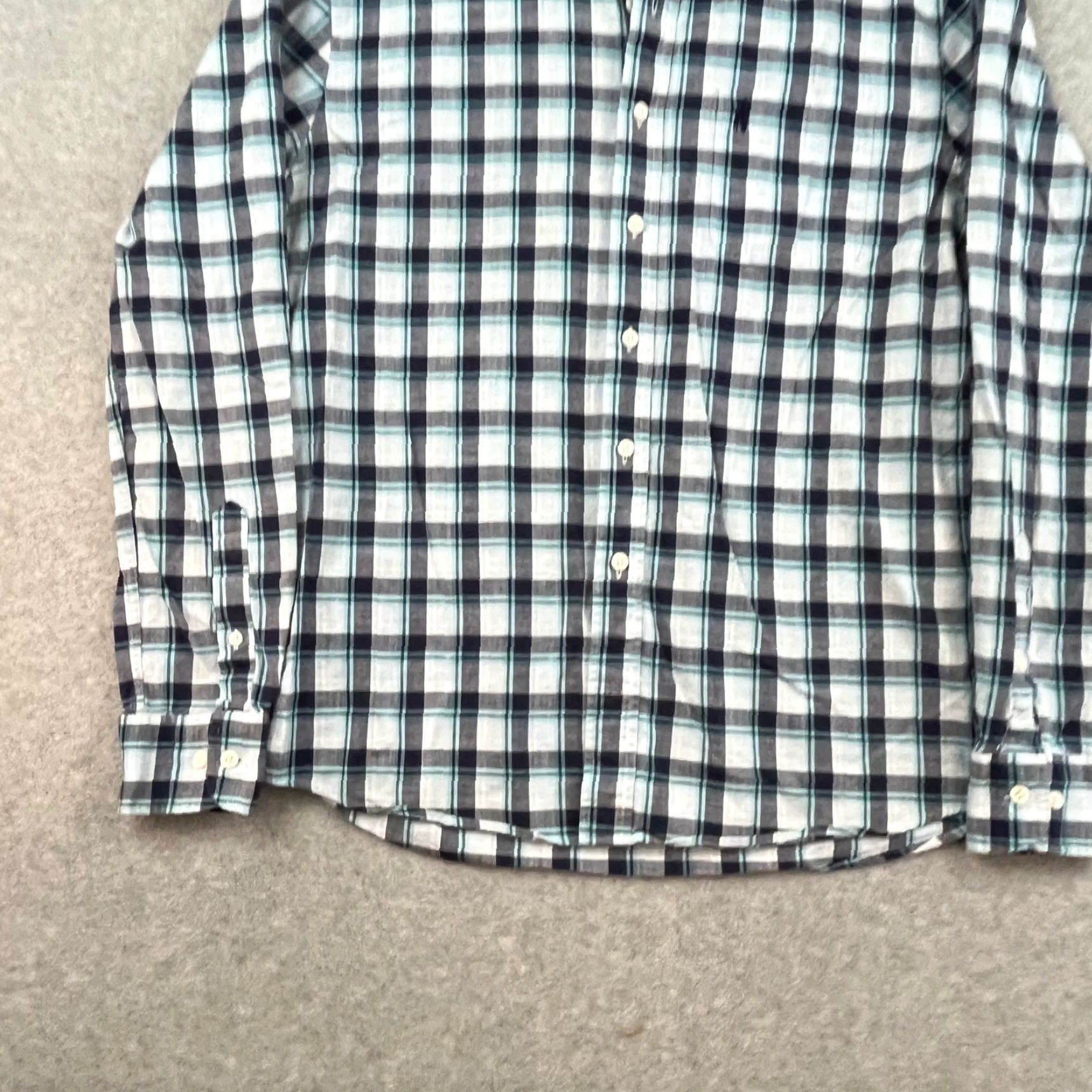 johnnie-O johnnie-O Shirt Plaid Blue White Green Long Sleeve Adult M Regular Cotton Button Shirt Mens Size US M / EU 48-50 / 2 - 3 Thumbnail
